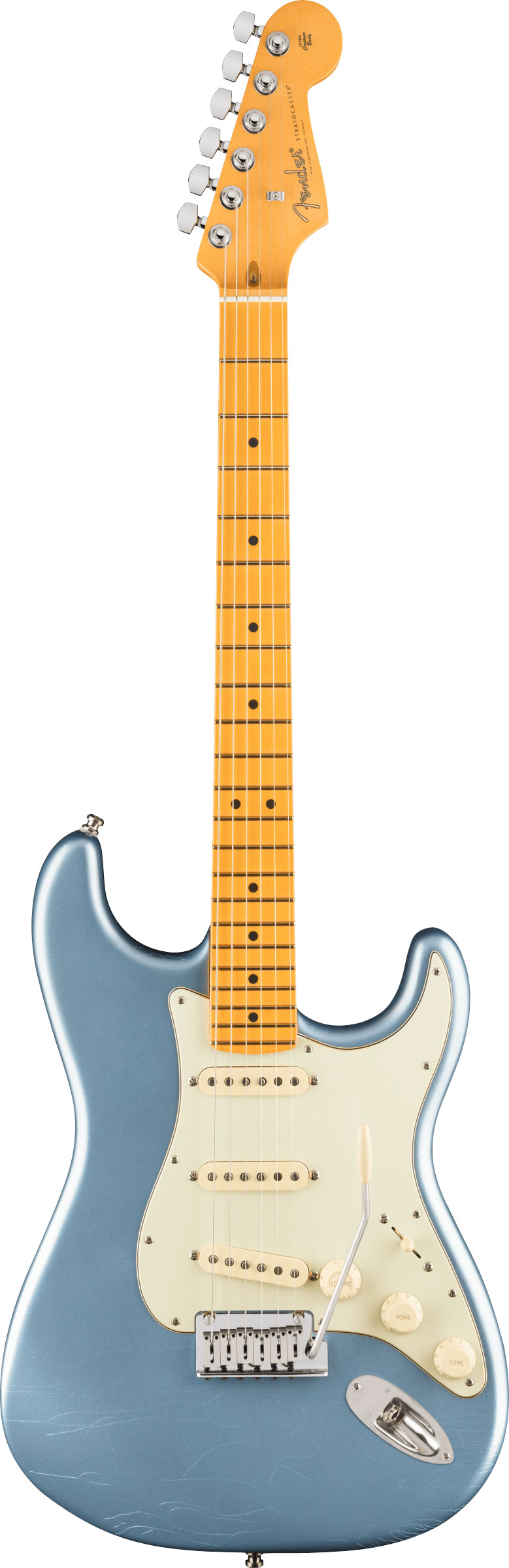Fender American Ultra Luxe 60s Stratocaster Ice Blue Metallic Maple Fingerboard