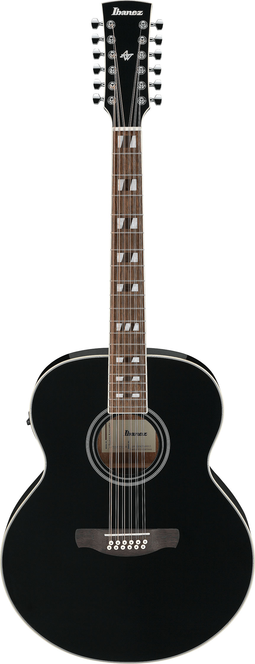 Ibanez AJ7012M1E 12 String Black High Gloss
