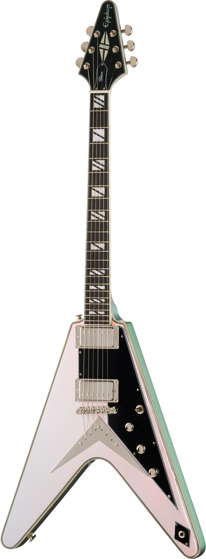 Epiphone Flying V Custom Futura Quicksilver Shift