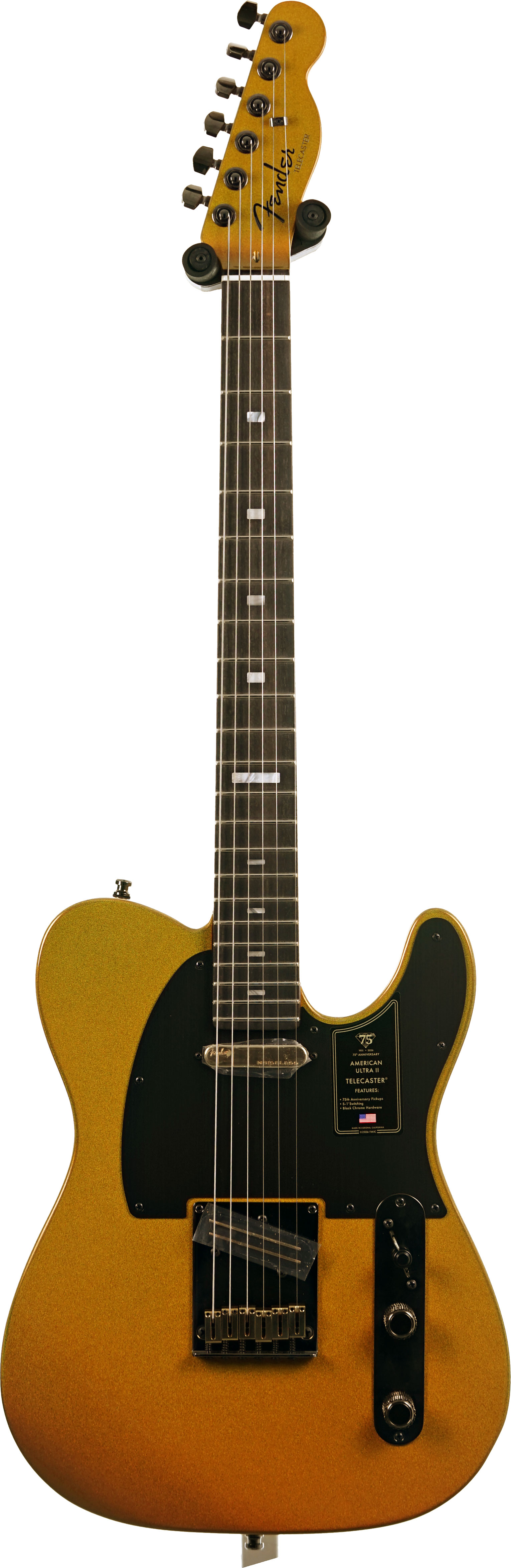 Fender 75th Anniversary American Ultra II Telecaster Liquid Gold Ebony Fingerboard #US25025462