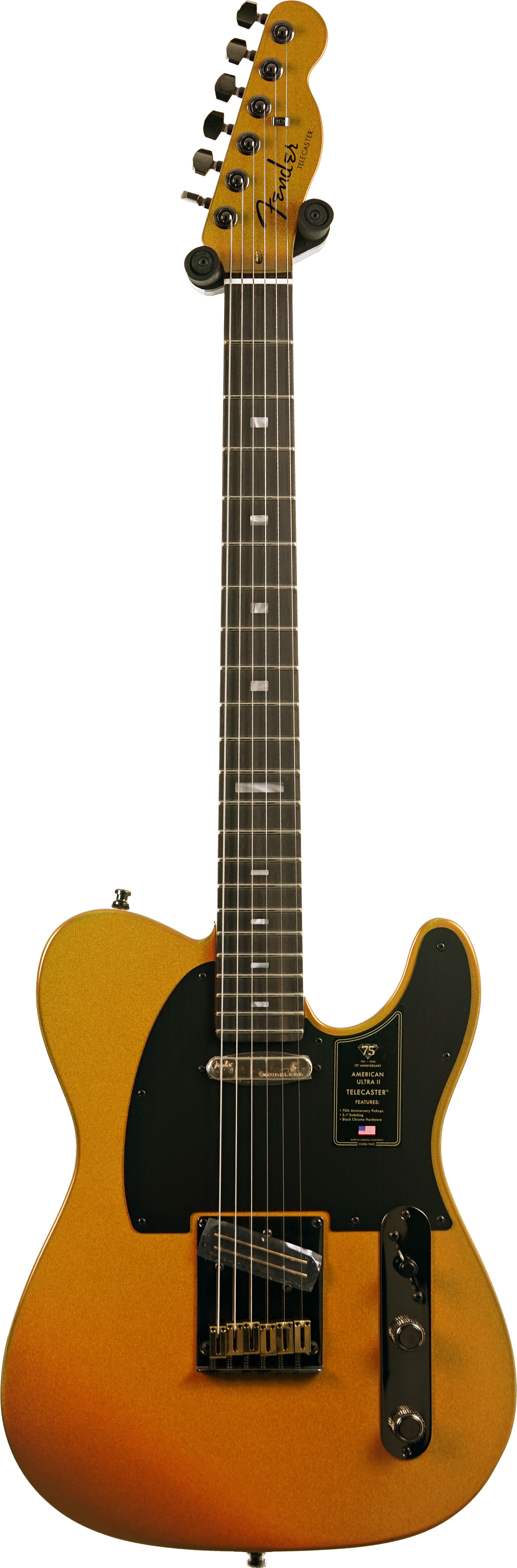 Fender 75th Anniversary American Ultra II Telecaster Liquid Gold Ebony Fingerboard #US25020804