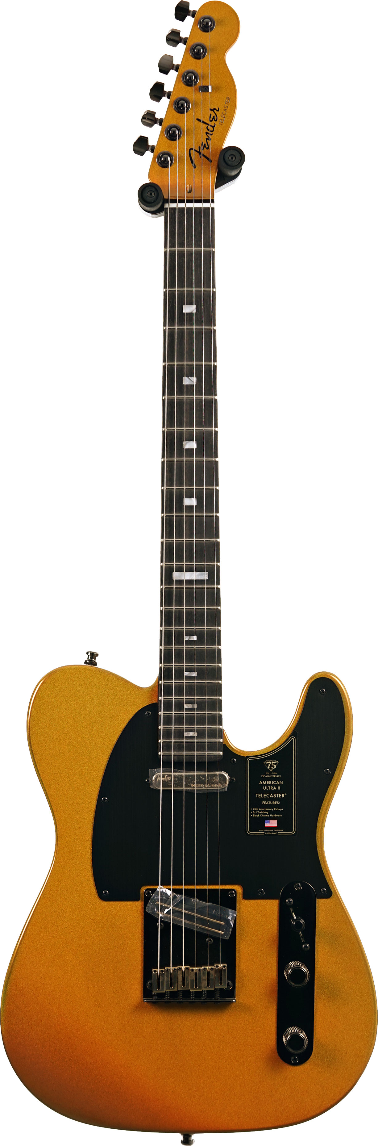 Fender 75th Anniversary American Ultra II Telecaster Liquid Gold Ebony Fingerboard #US25020329