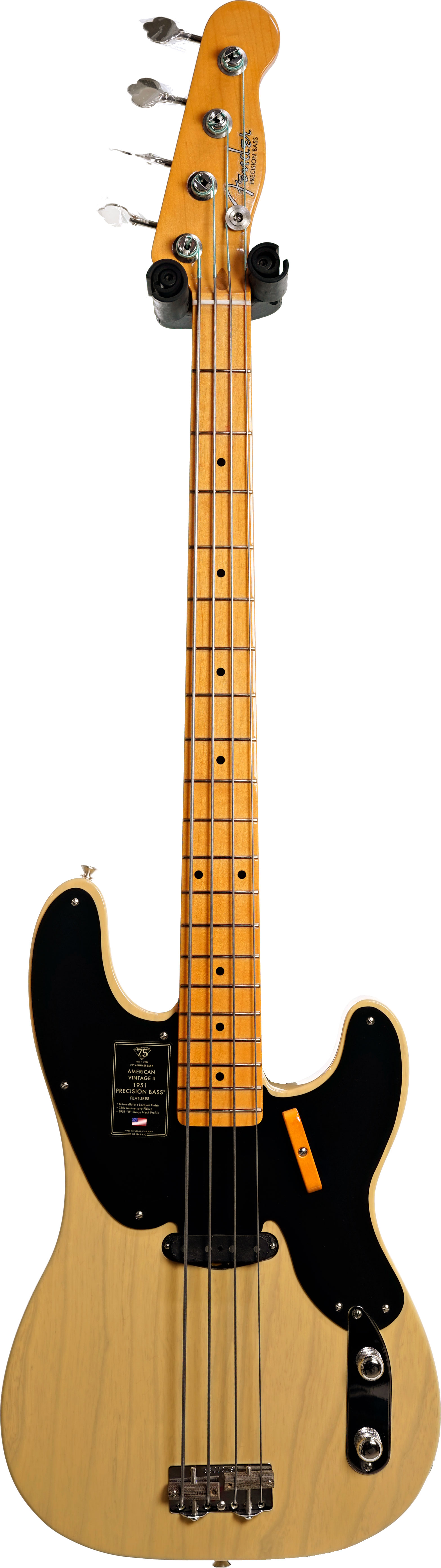 Fender 75th Anniversary American Vintage II 1951 Precision Bass Butterscotch Blonde Maple Fingerboard #US750284