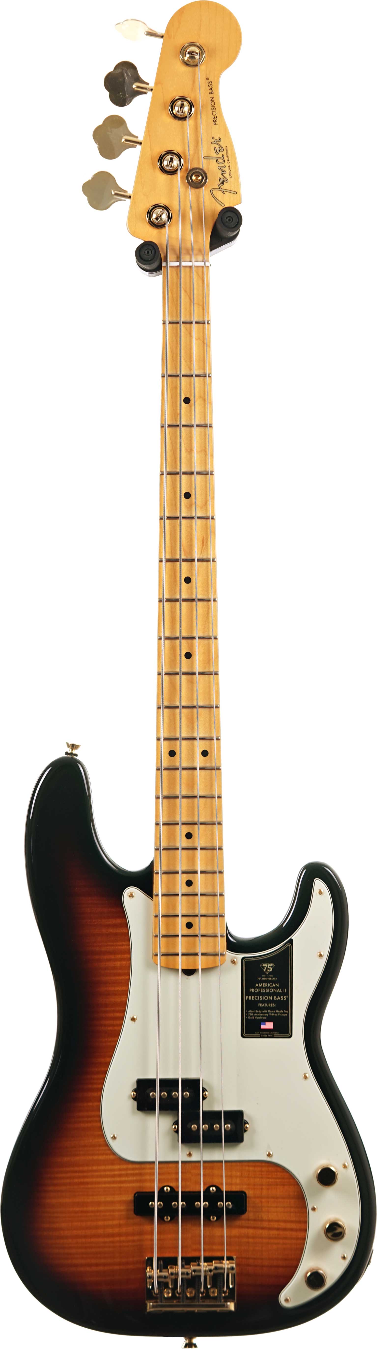 Fender 75th Anniversary American Professional II PJ Bass 2 Colour Sunburst Maple Fingerboard (Nearly New) #US25110351
