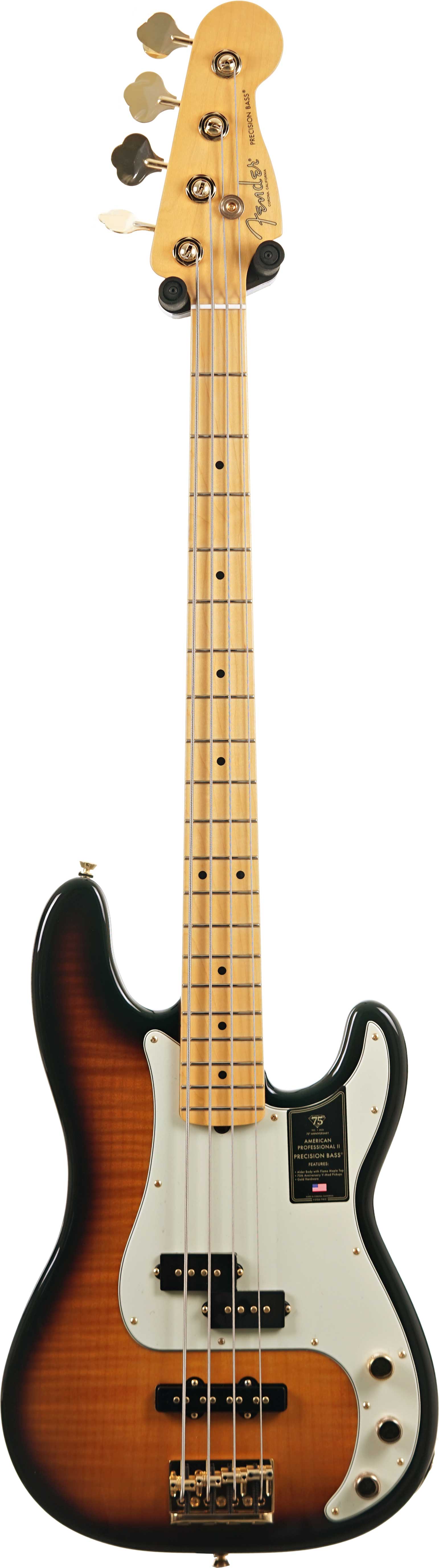 Fender 75th Anniversary American Professional II PJ Bass 2 Colour Sunburst Maple Fingerboard (Nearly New) #US25037726
