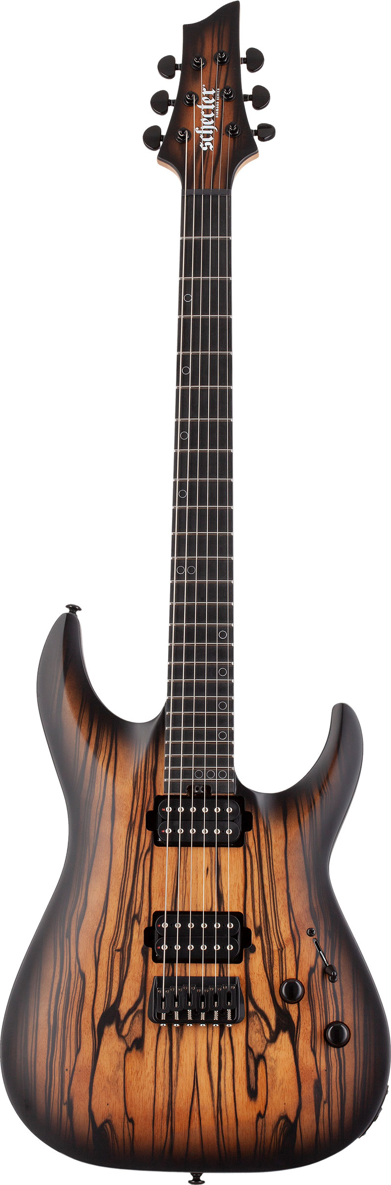 Schecter C-1 Pale Moon Natural Satin Black Burst