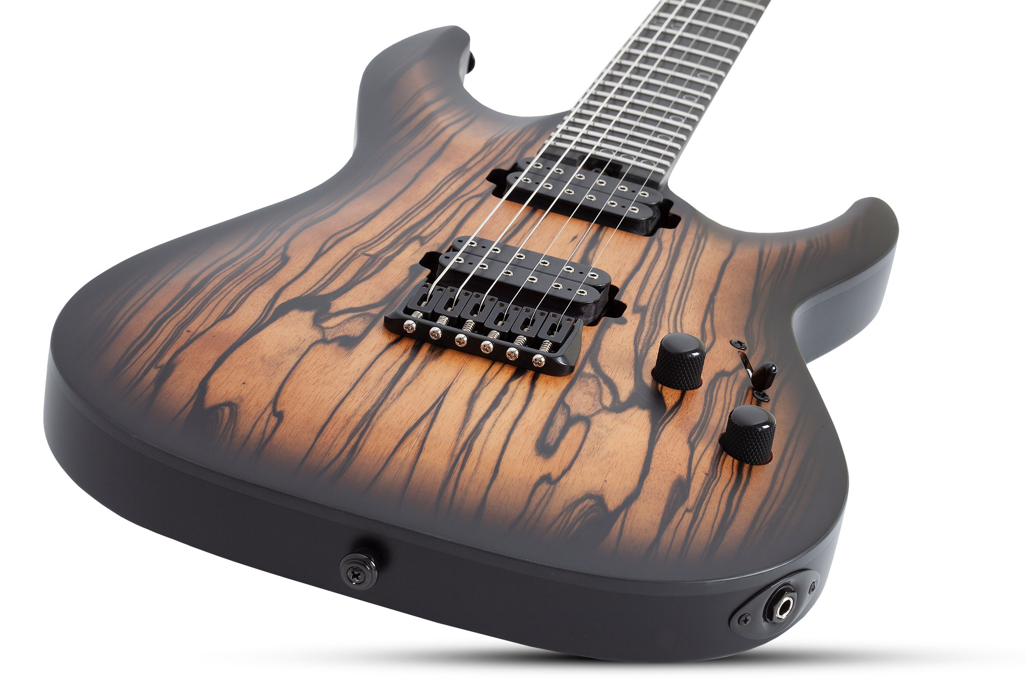 Schecter C-1 Pale Moon Natural Satin Black Burst