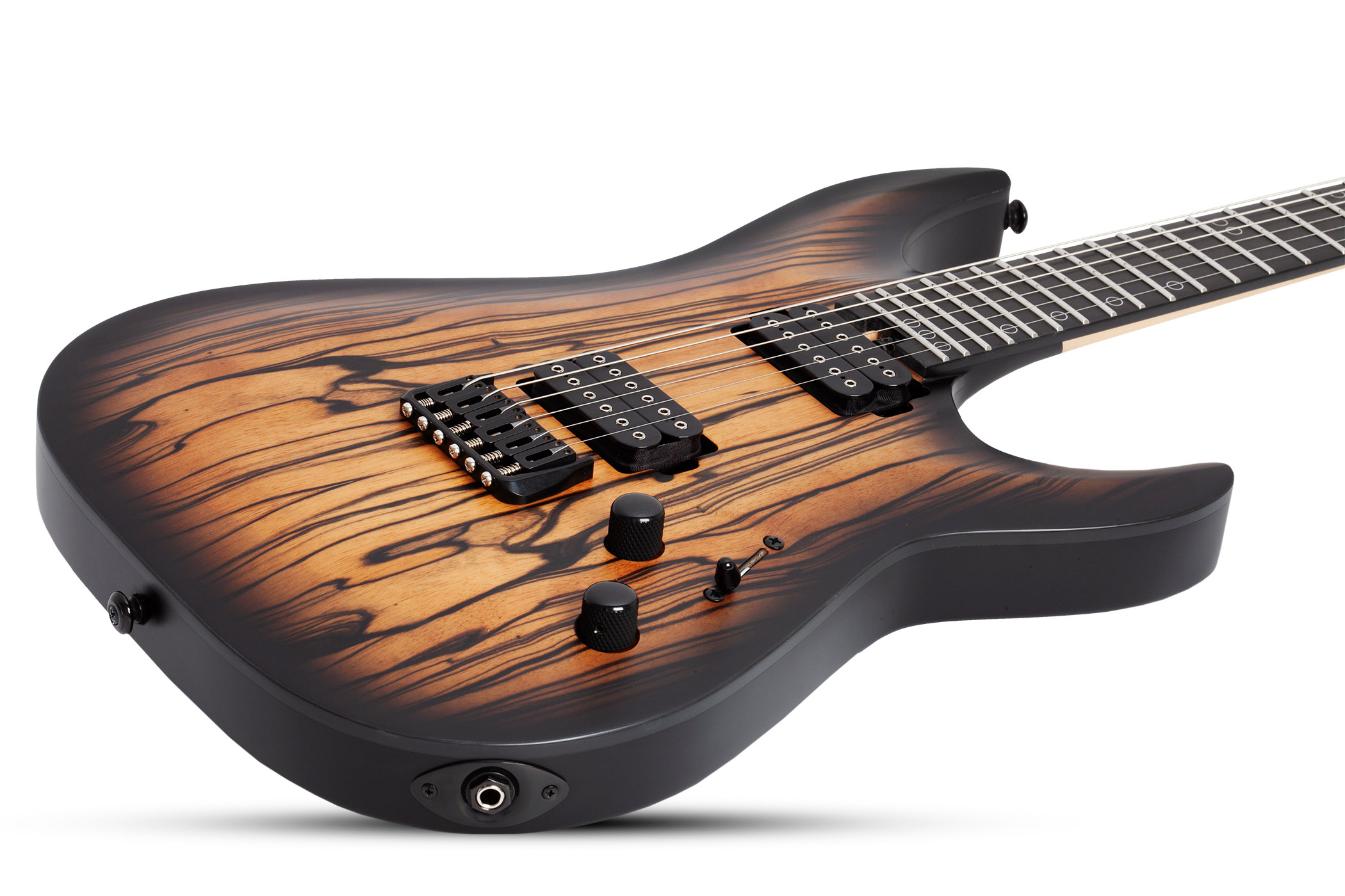 Schecter C-1 Pale Moon Natural Satin Black Burst
