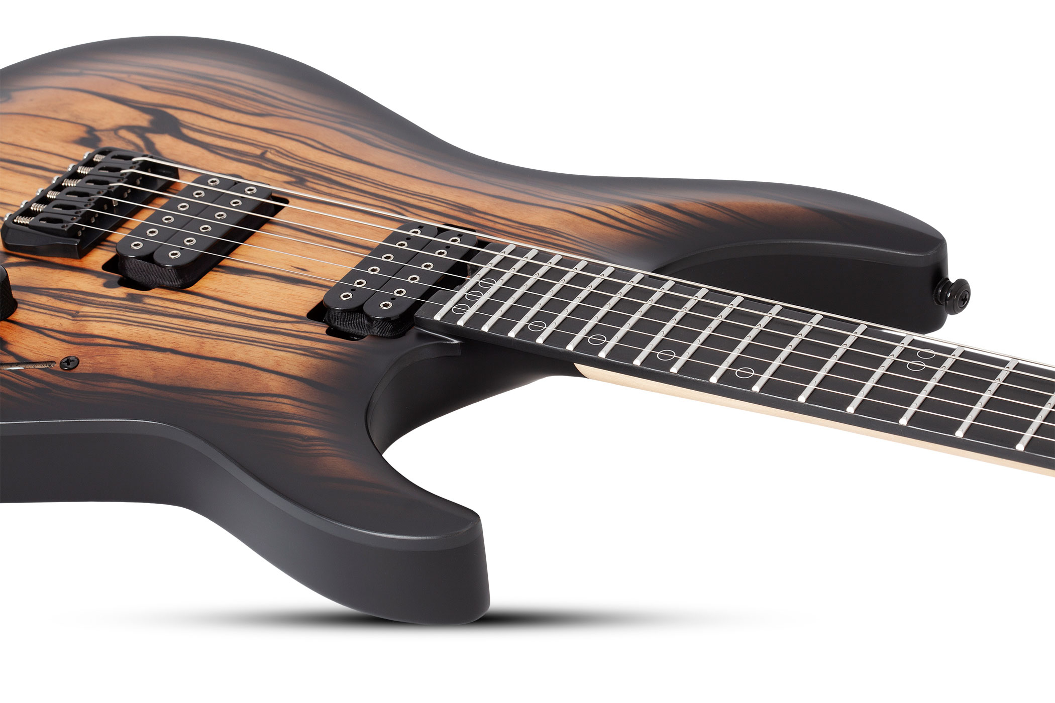 Schecter C-1 Pale Moon Natural Satin Black Burst