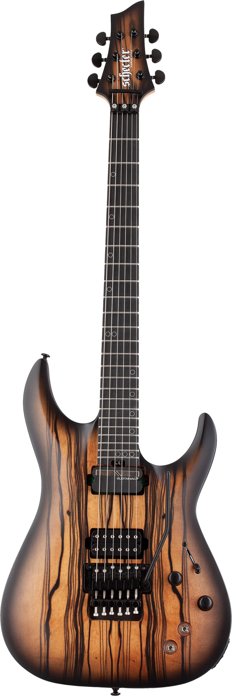 Schecter C-1 FR S Pale Moon Natural Satin Black Burst