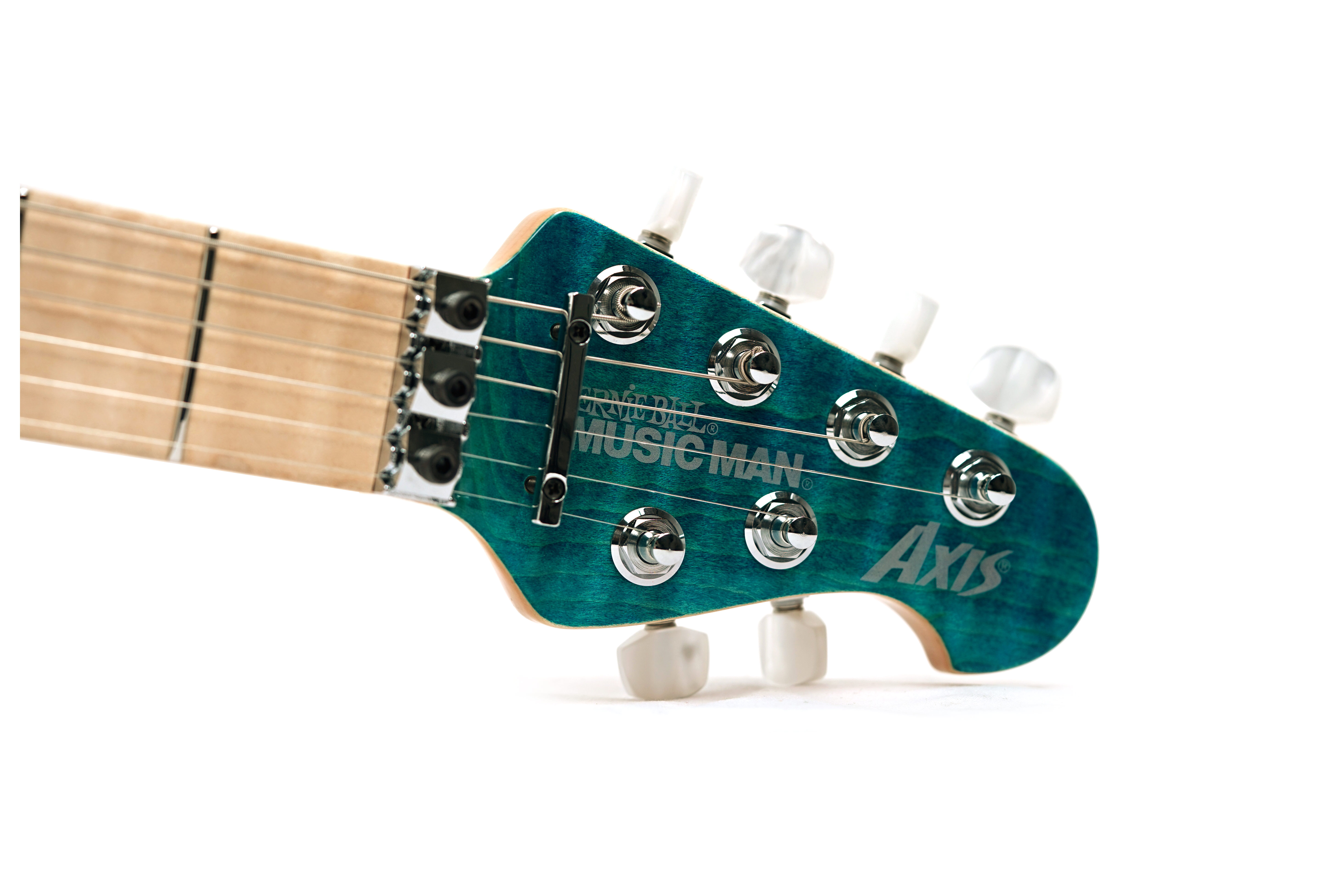 Music Man 30th Anniversary Axis Translucent Blue Quilt/Black Blue Sparkle Back #H10578