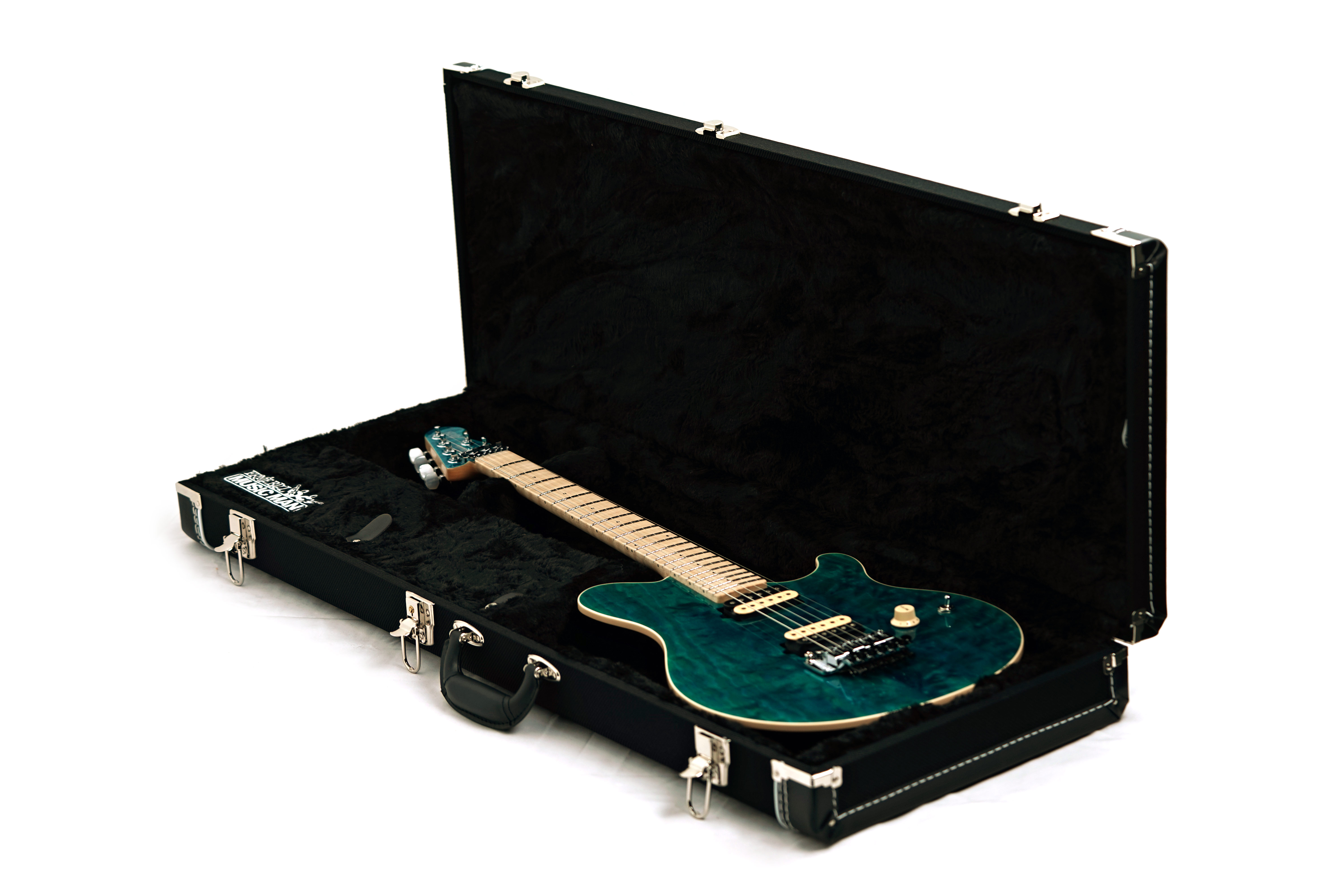 Music Man 30th Anniversary Axis Translucent Blue Quilt/Black Blue Sparkle Back #H10578