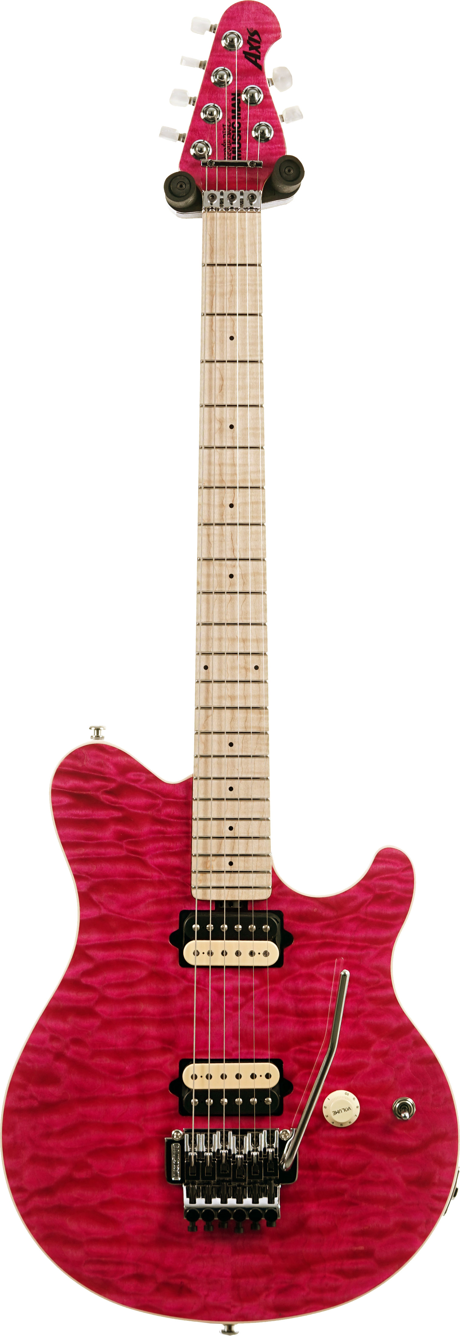 Music Man 30th Anniversary Axis Translucent Pink Quilt / Black Pink Sparkle Back #H09712