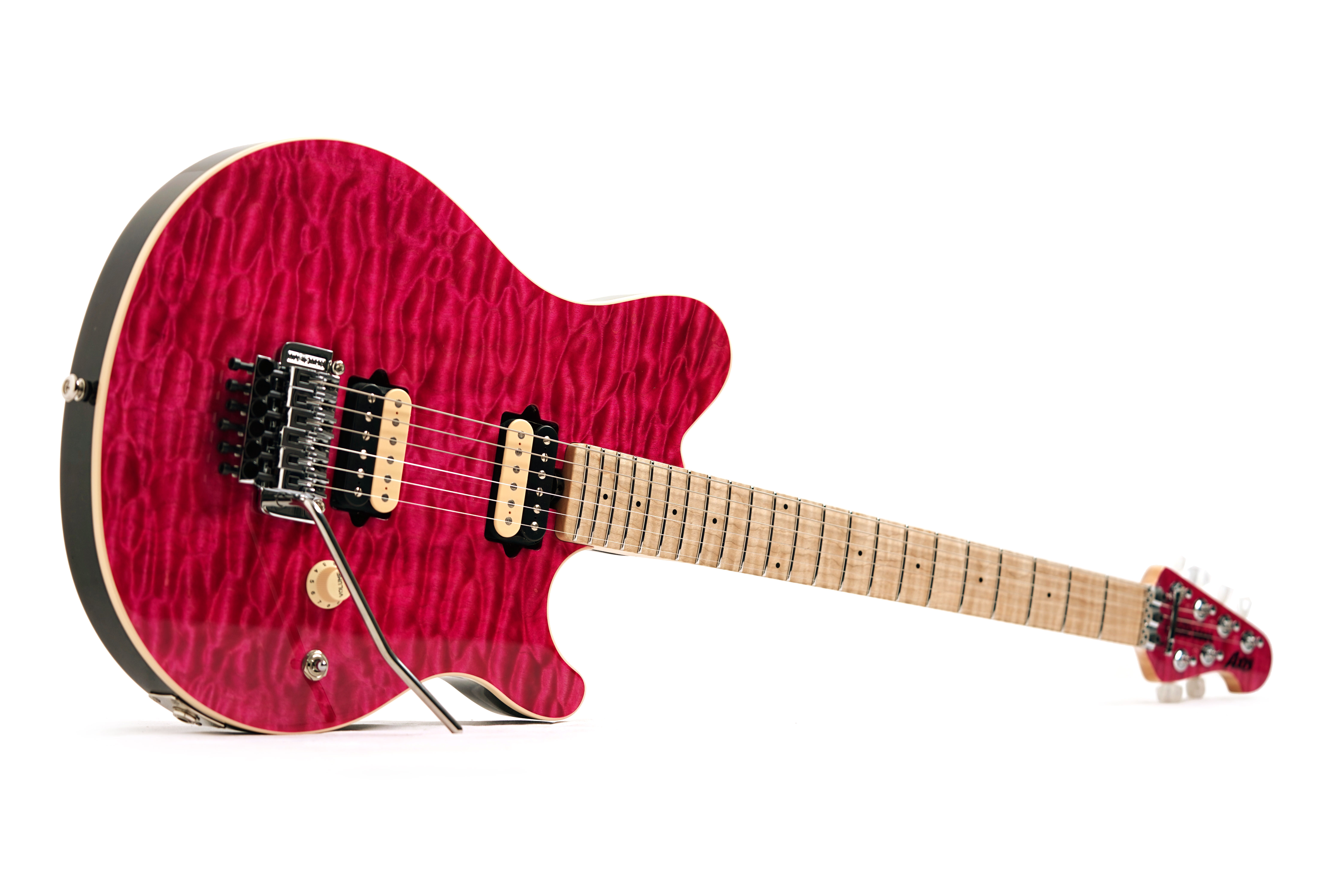 Music Man 30th Anniversary Axis Translucent Pink Quilt / Black Pink Sparkle Back #H09712