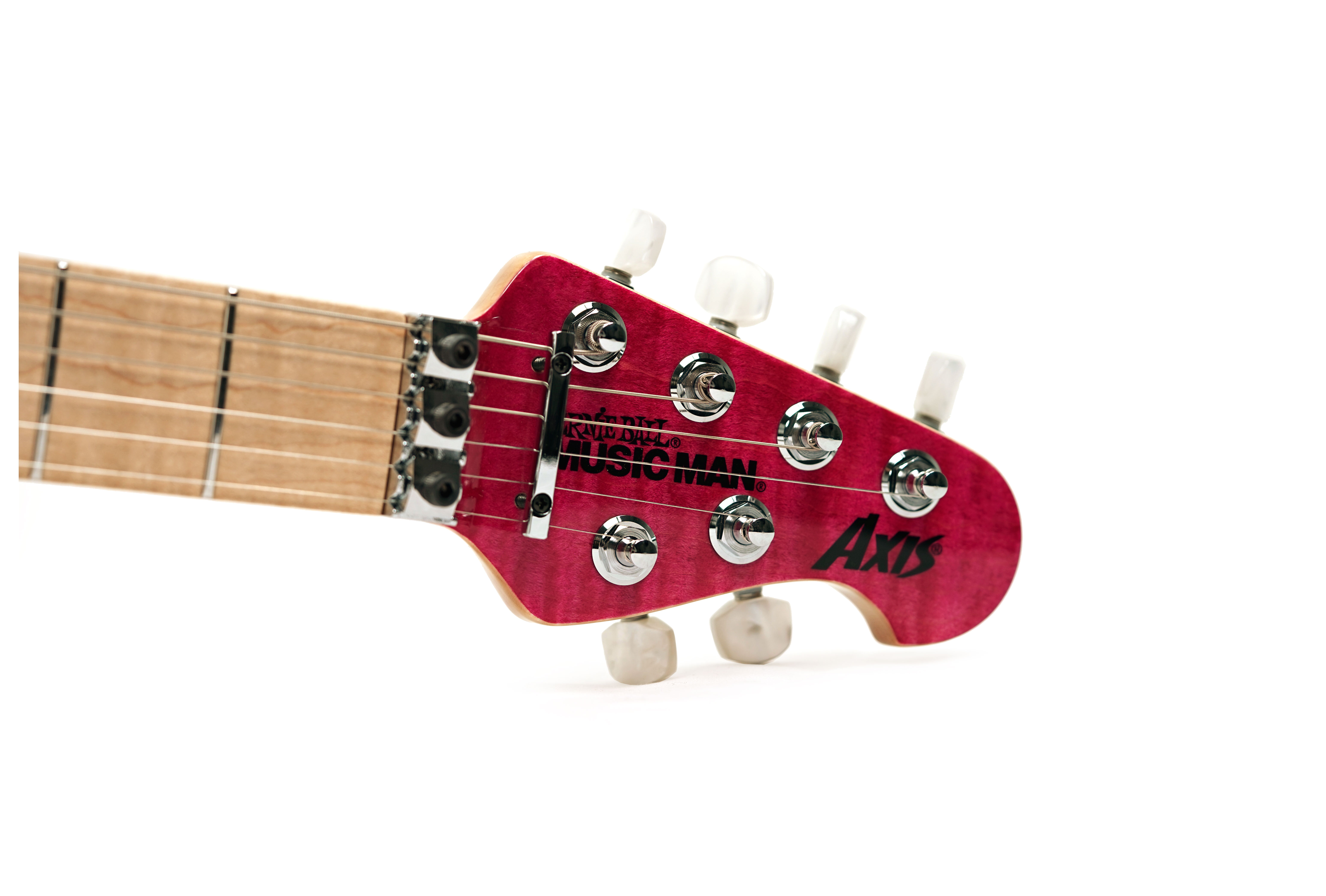 Music Man 30th Anniversary Axis Translucent Pink Quilt / Black Pink Sparkle Back #H09712