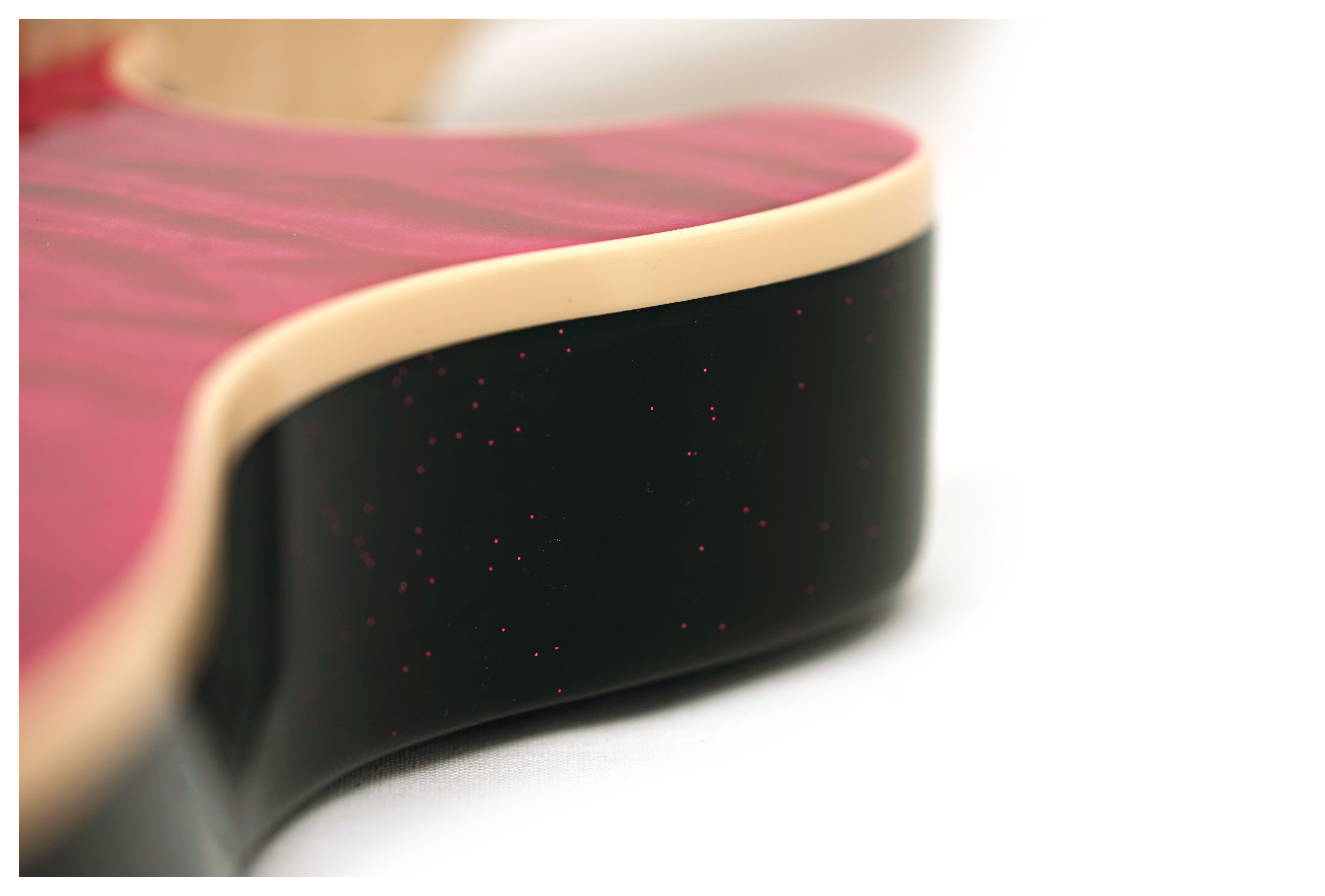 Music Man 30th Anniversary Axis Translucent Pink Quilt / Black Pink Sparkle Back #H09712