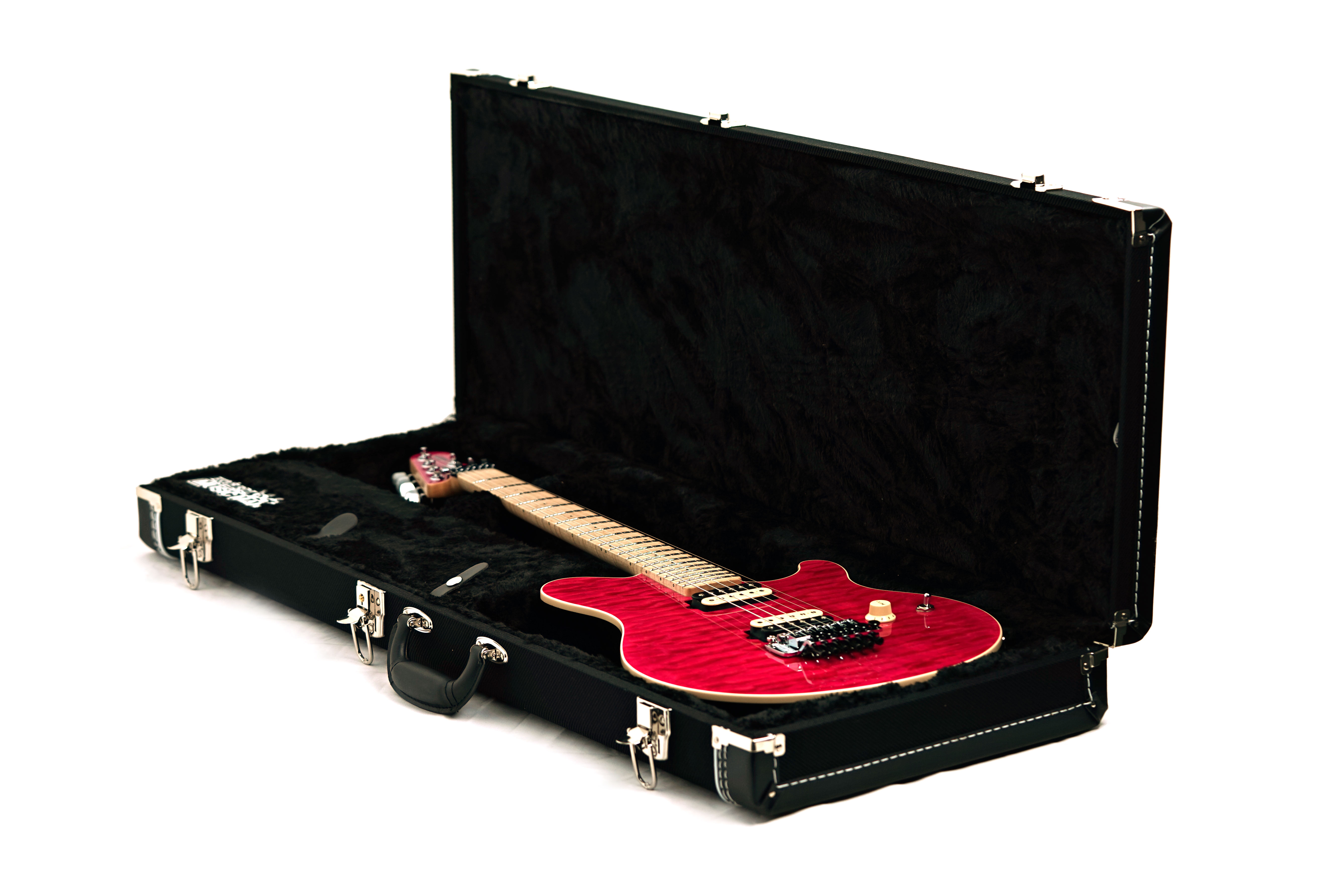 Music Man 30th Anniversary Axis Translucent Pink Quilt / Black Pink Sparkle Back #H09712