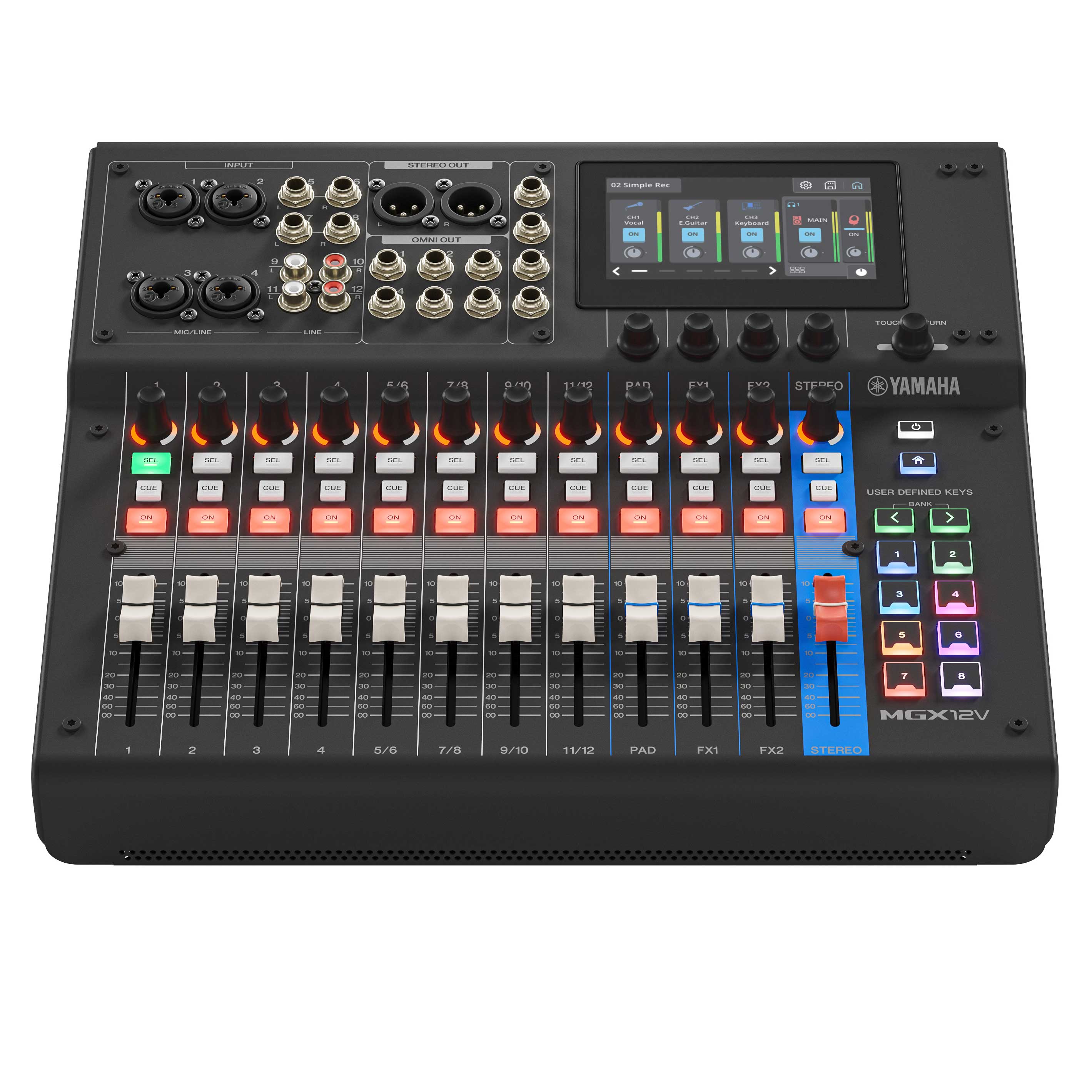 Yamaha MGX12V Black Digital Mixing Console With Video Interface