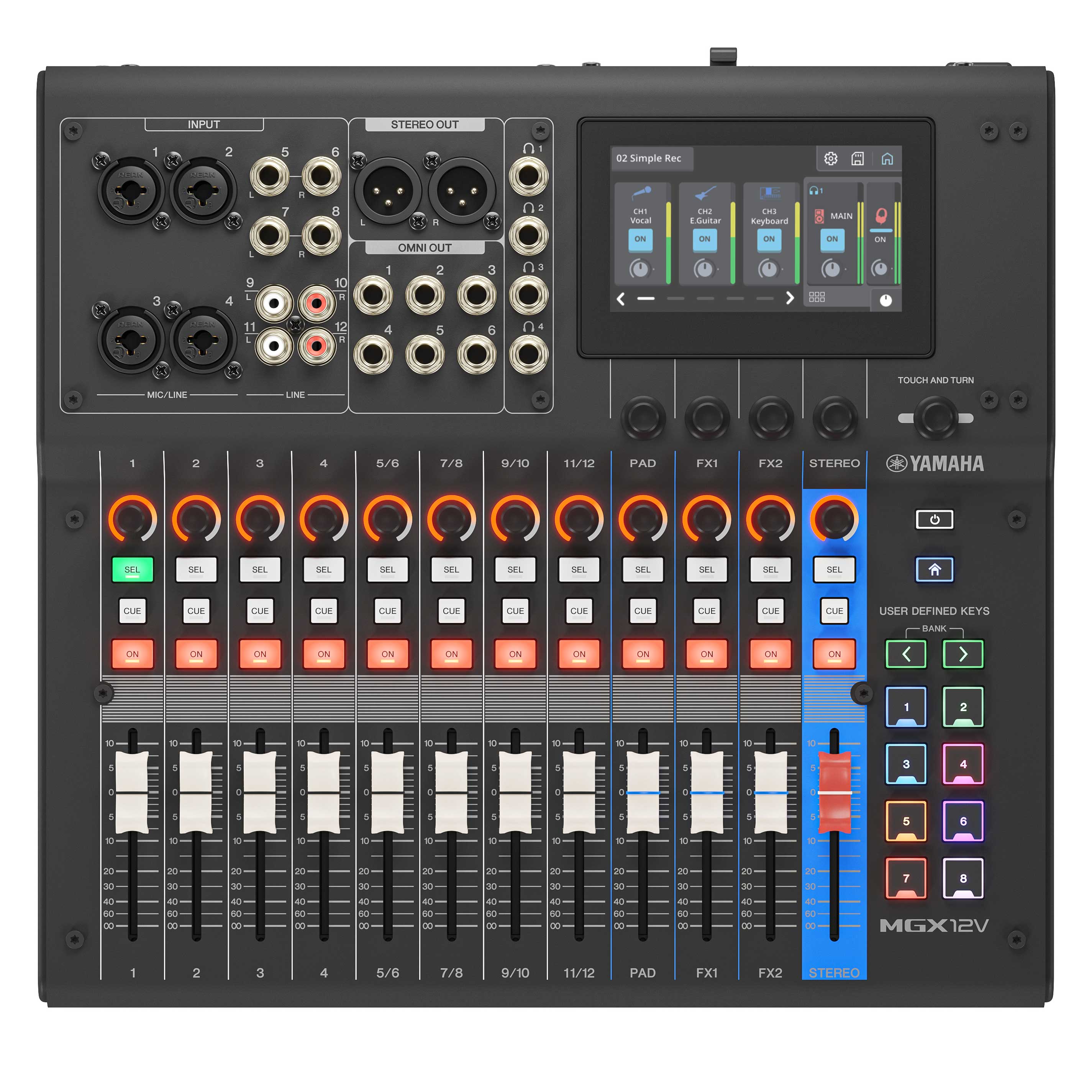 Yamaha MGX12V Black Digital Mixing Console With Video Interface