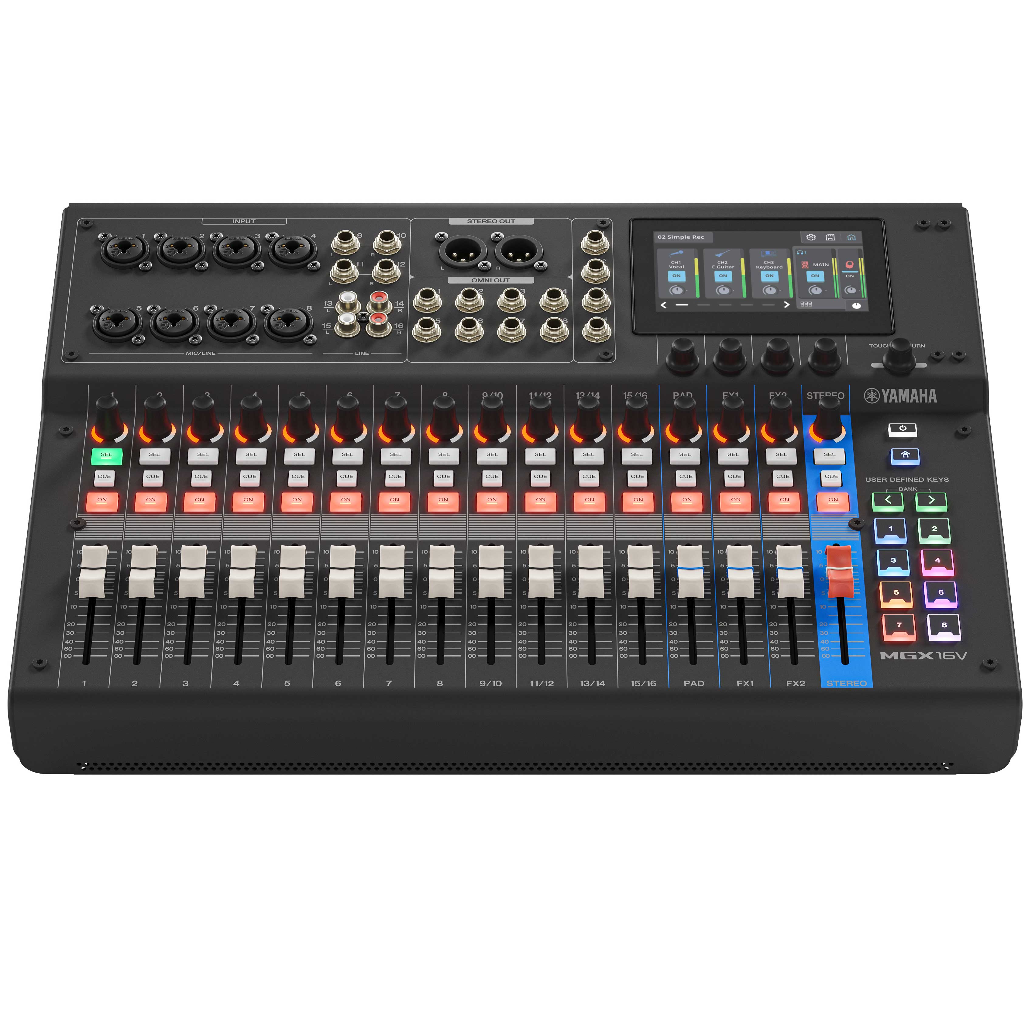 Yamaha MGX16V Black Digital Mixing Console With Video Interface