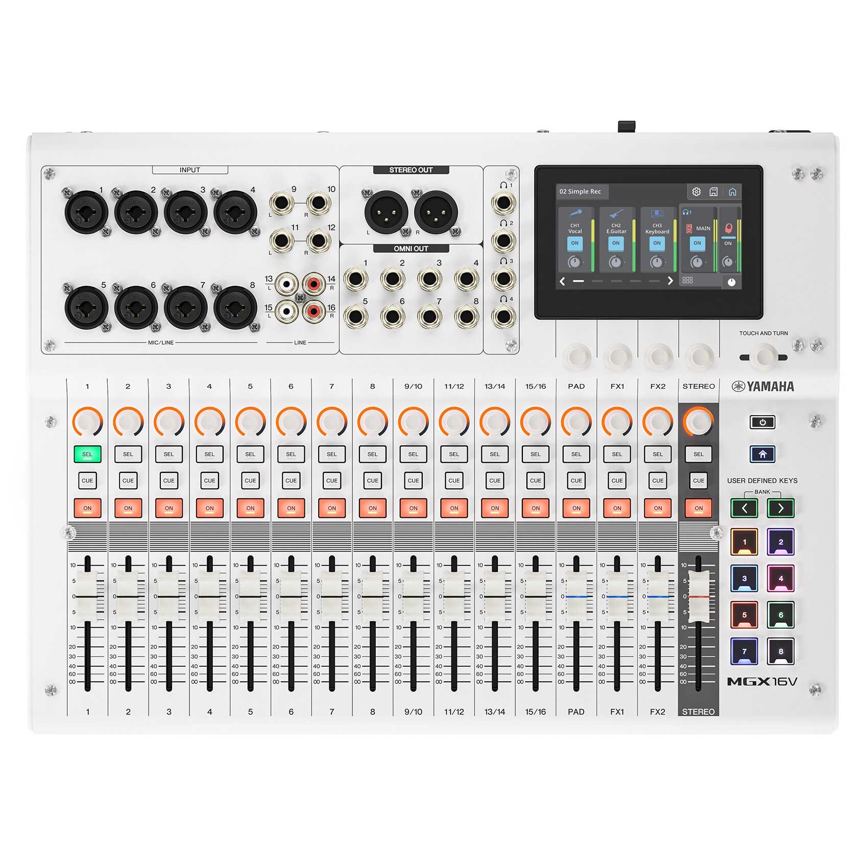 Yamaha MGX16V White Desk Digital Mixing Console With Video Interface