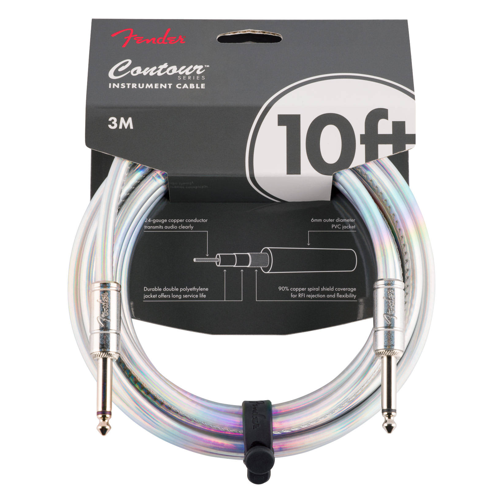 Fender Contour Galaxy Instrument Cable Iridescent 10ft