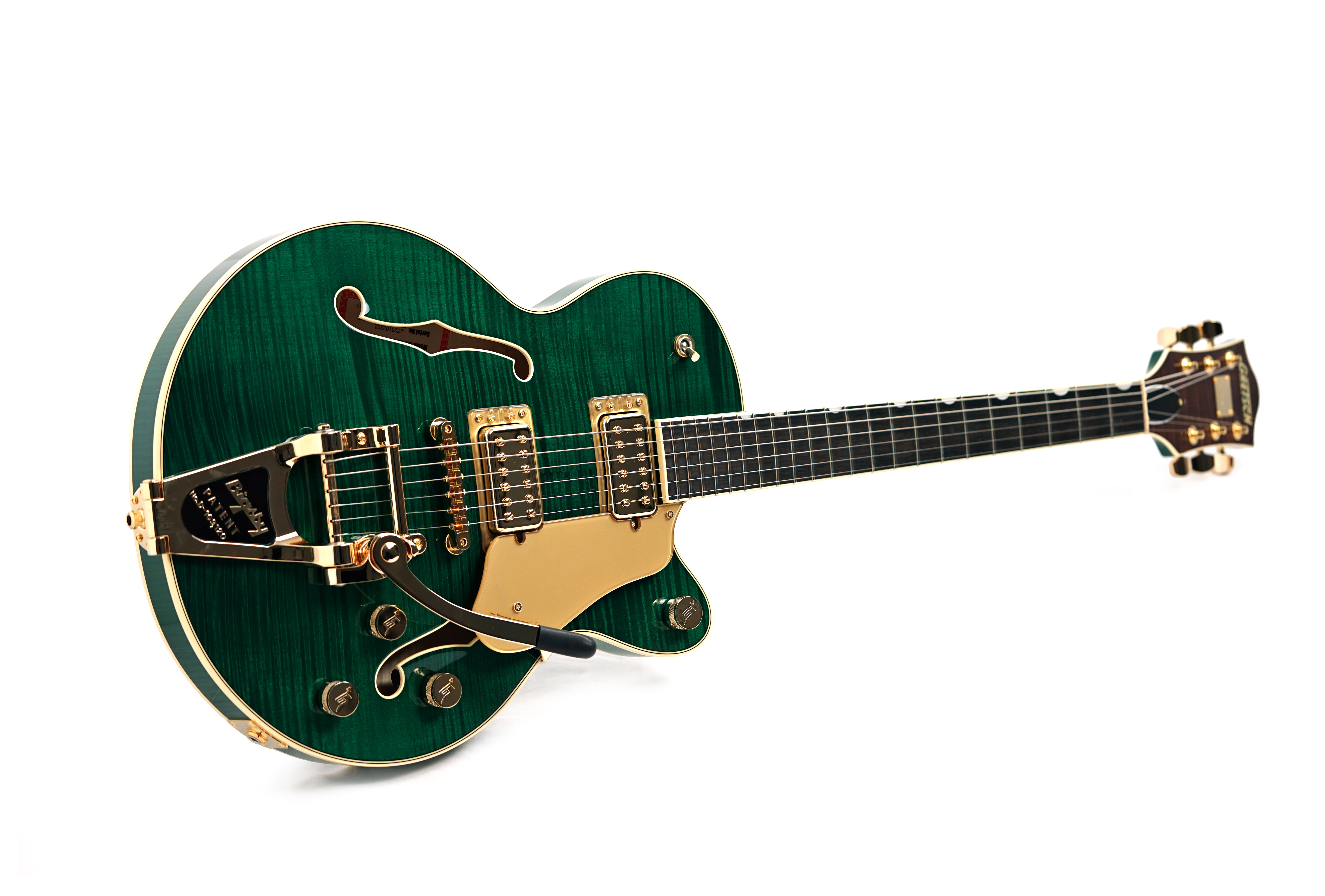 Gretsch Broadkaster Jr. LX Figured CB with String Thru Bigsby and Gold Hardware Ebony Fingerboard Tropic Aura #JT25103202