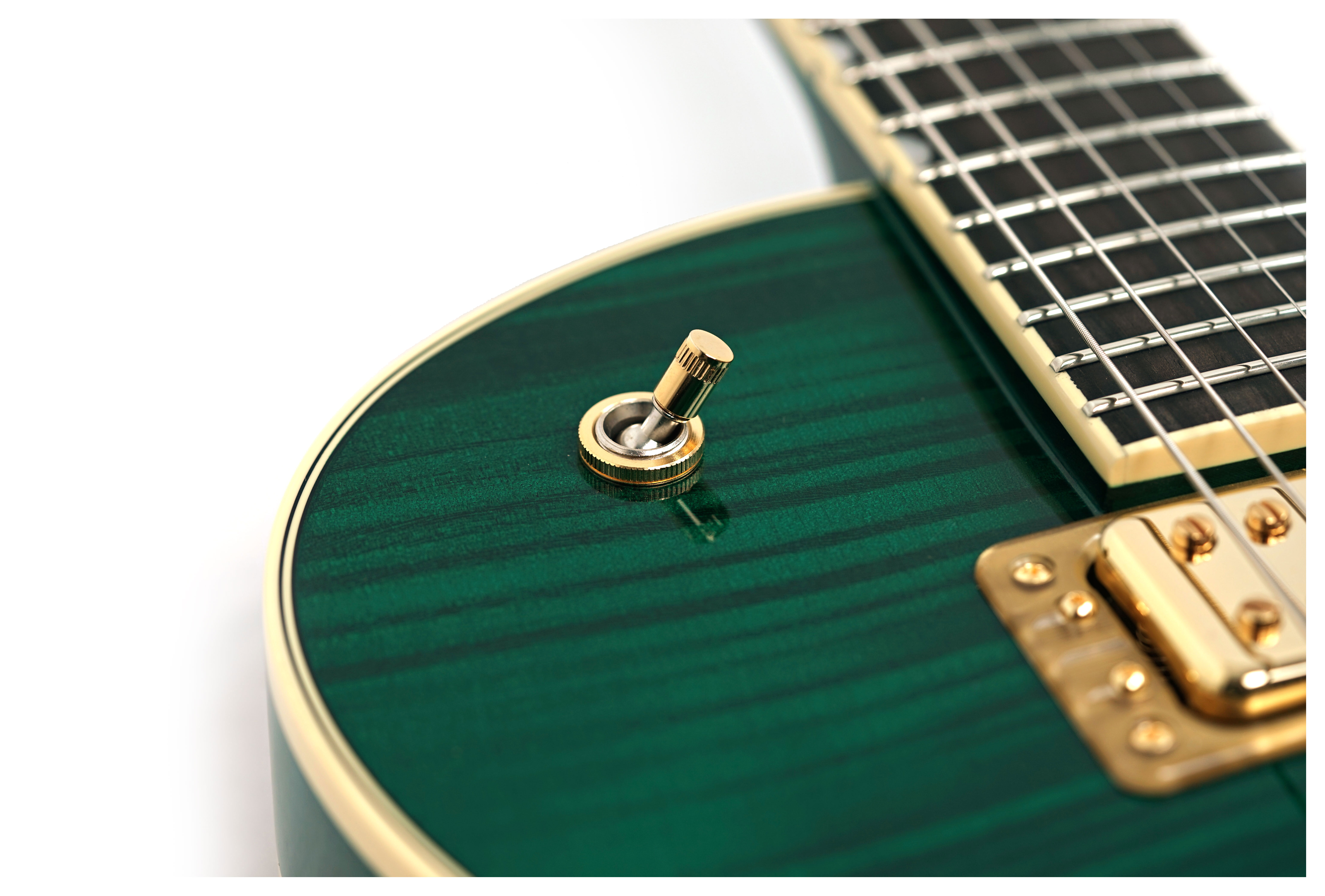 Gretsch Broadkaster Jr. LX Figured CB with String Thru Bigsby and Gold Hardware Ebony Fingerboard Tropic Aura #JT25103202