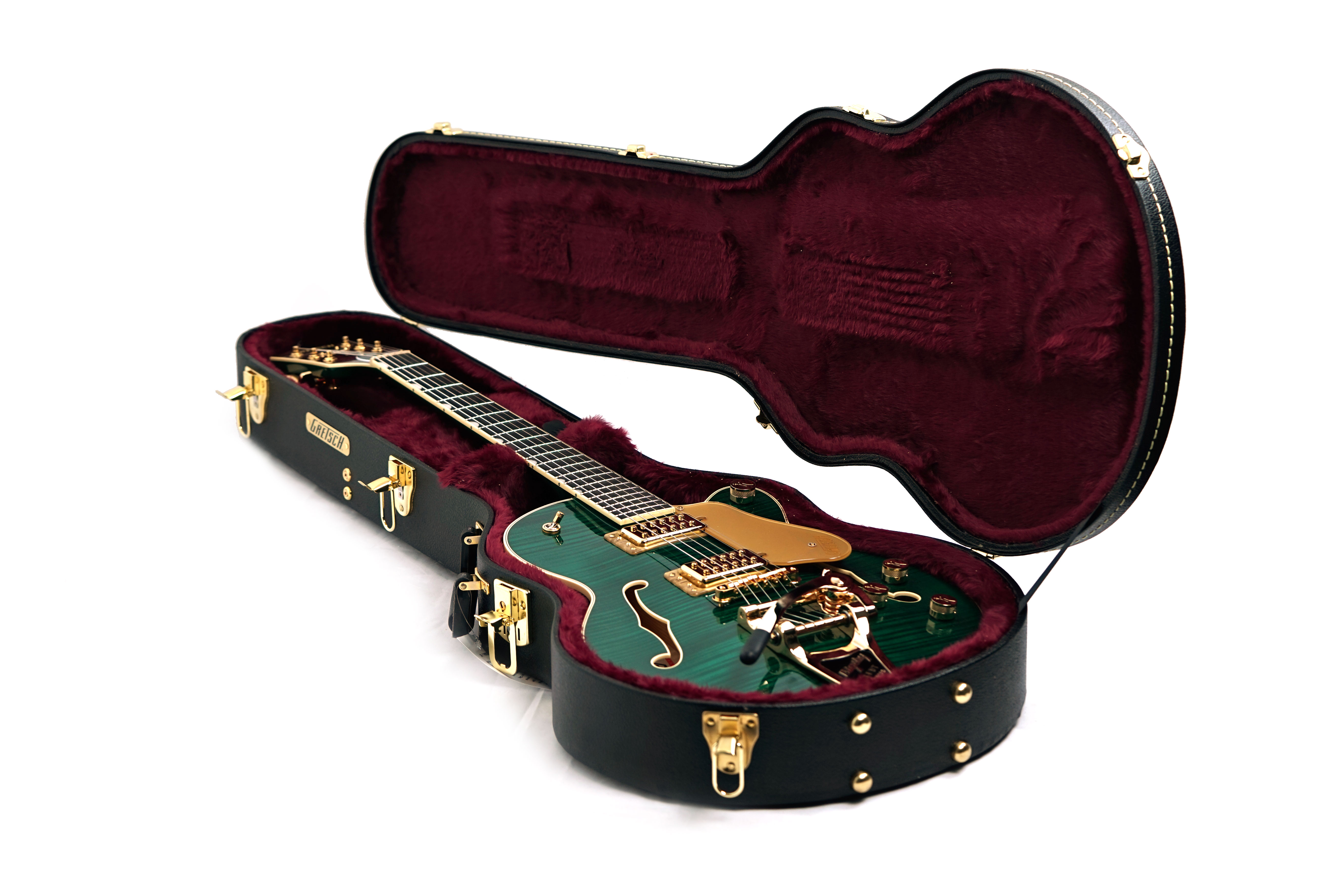 Gretsch Broadkaster Jr. LX Figured CB with String Thru Bigsby and Gold Hardware Ebony Fingerboard Tropic Aura #JT25103202