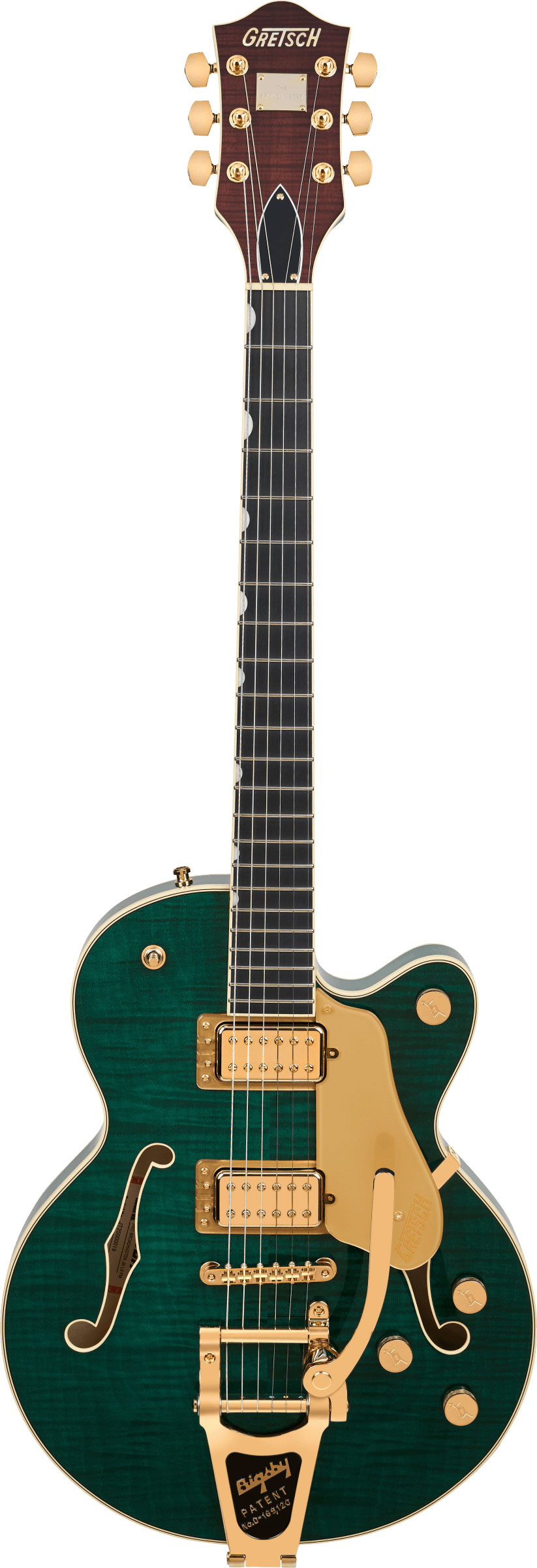 Gretsch Broadkaster Jr. LX Figured CB with String Thru Bigsby and Gold Hardware Ebony Fingerboard Tropic Aura