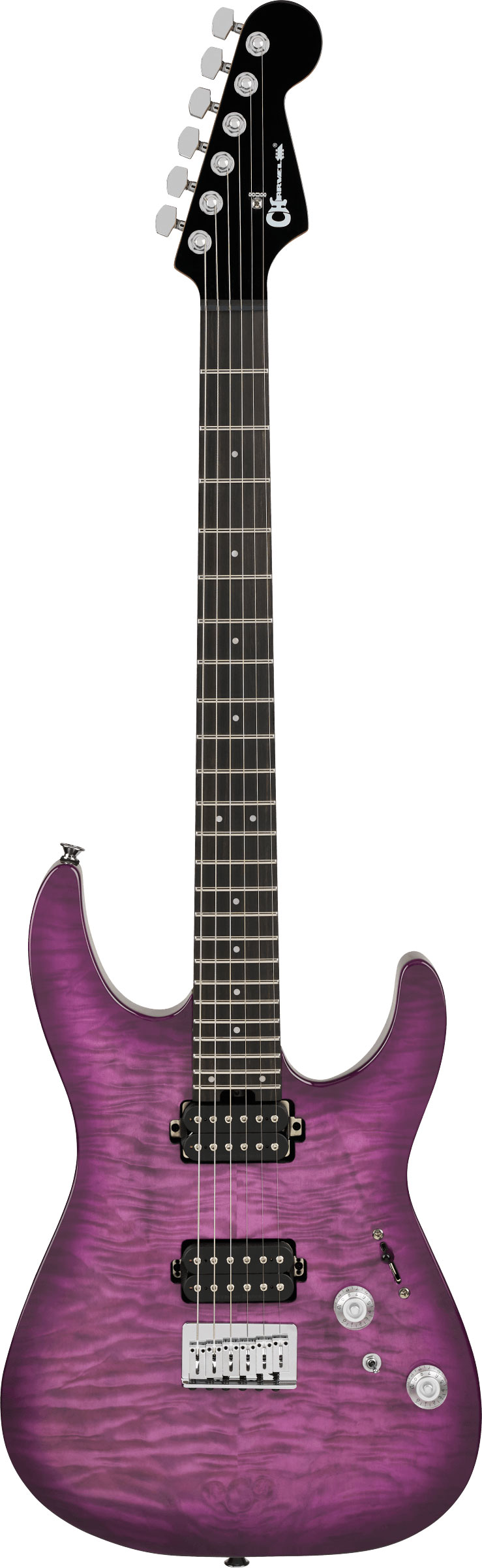 Charvel Pro Mod Plus Dinky DK24 HH HT Ebony Fingerboard Quilted Maple Violet Radiance