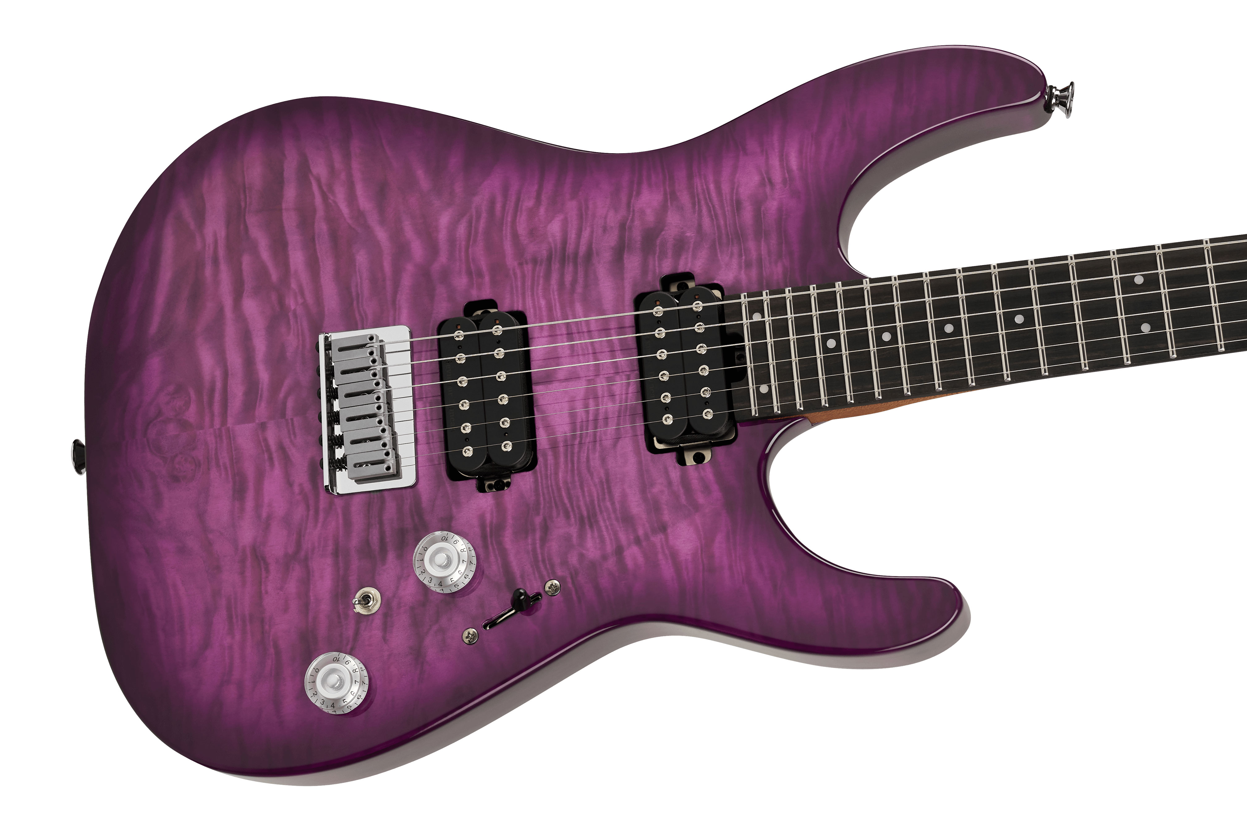 Charvel Pro Mod Plus Dinky DK24 HH HT Ebony Fingerboard Quilted Maple Violet Radiance