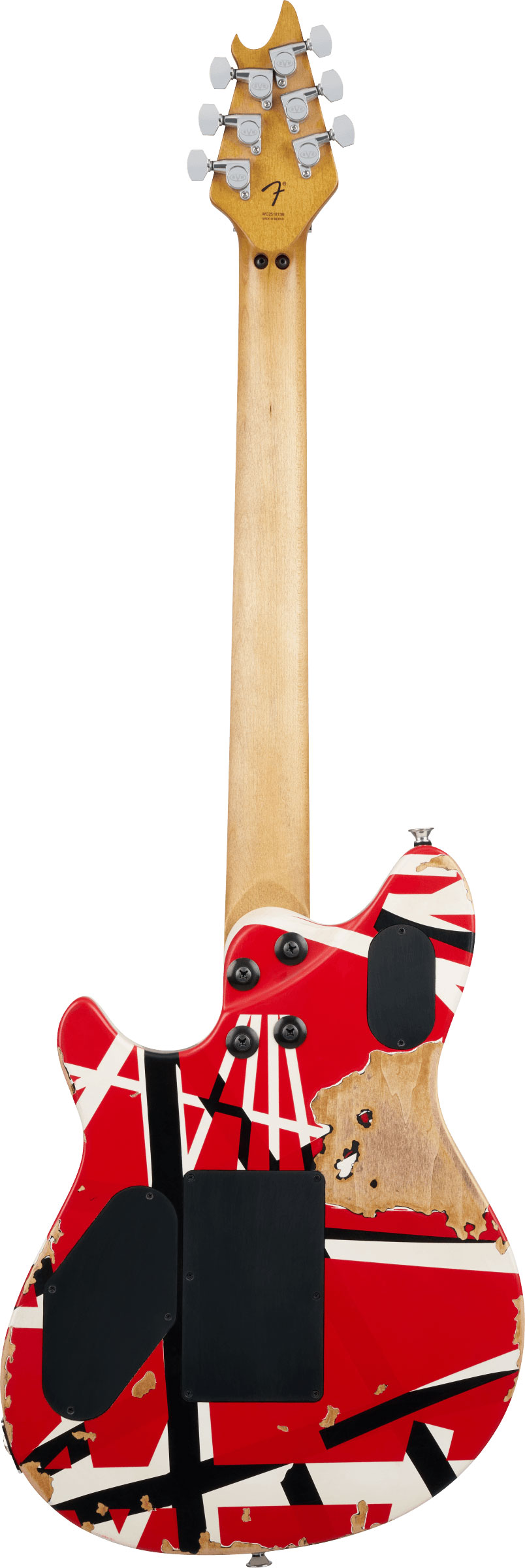 EVH Limited Edition Wolfgang Special Striped Series Ebony Fingerboard Red Black and White Aged