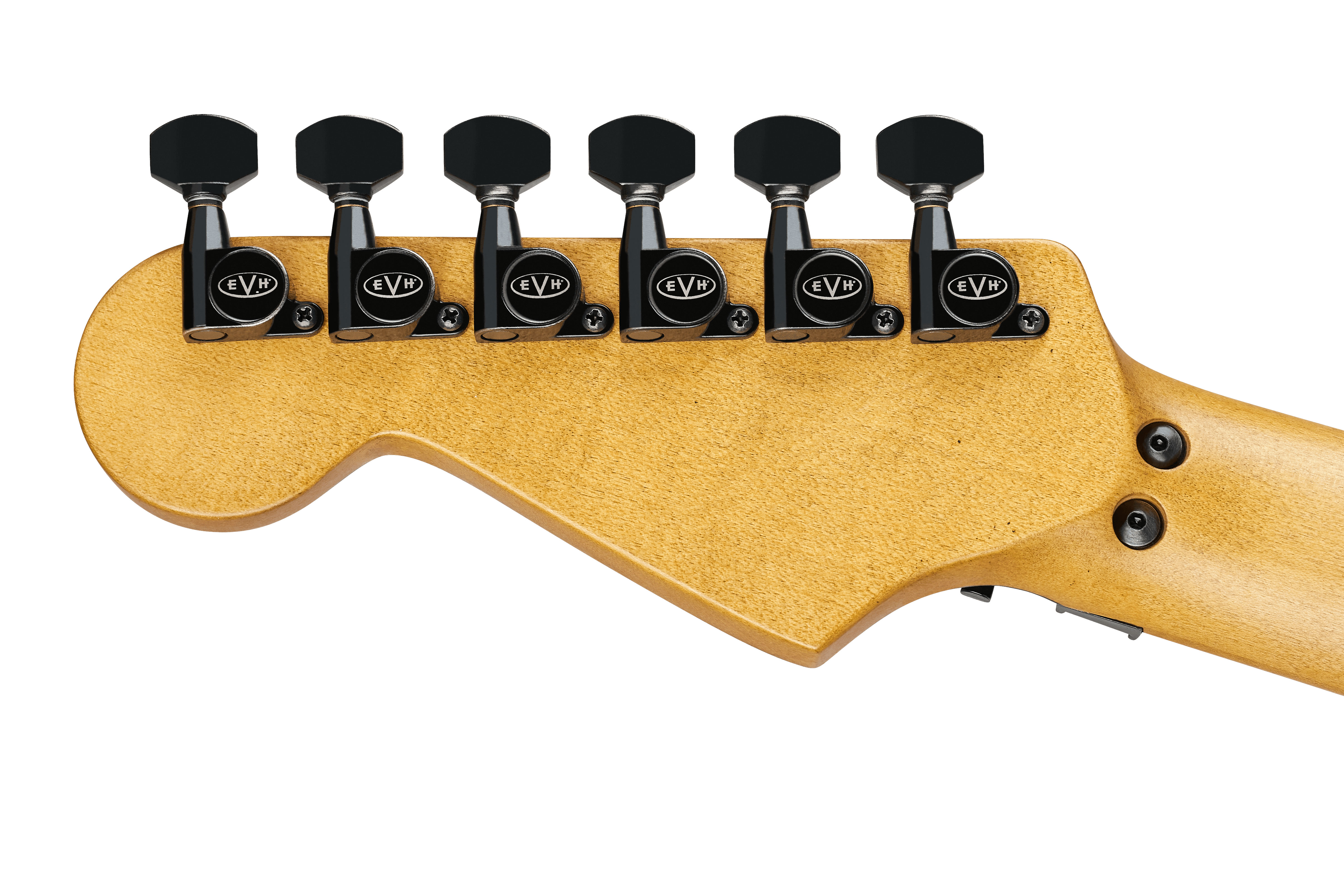 EVH Limited Edition Striped Series Frankenstein Frankie Maple Fingerboard Black with Yellow Stripes Aged