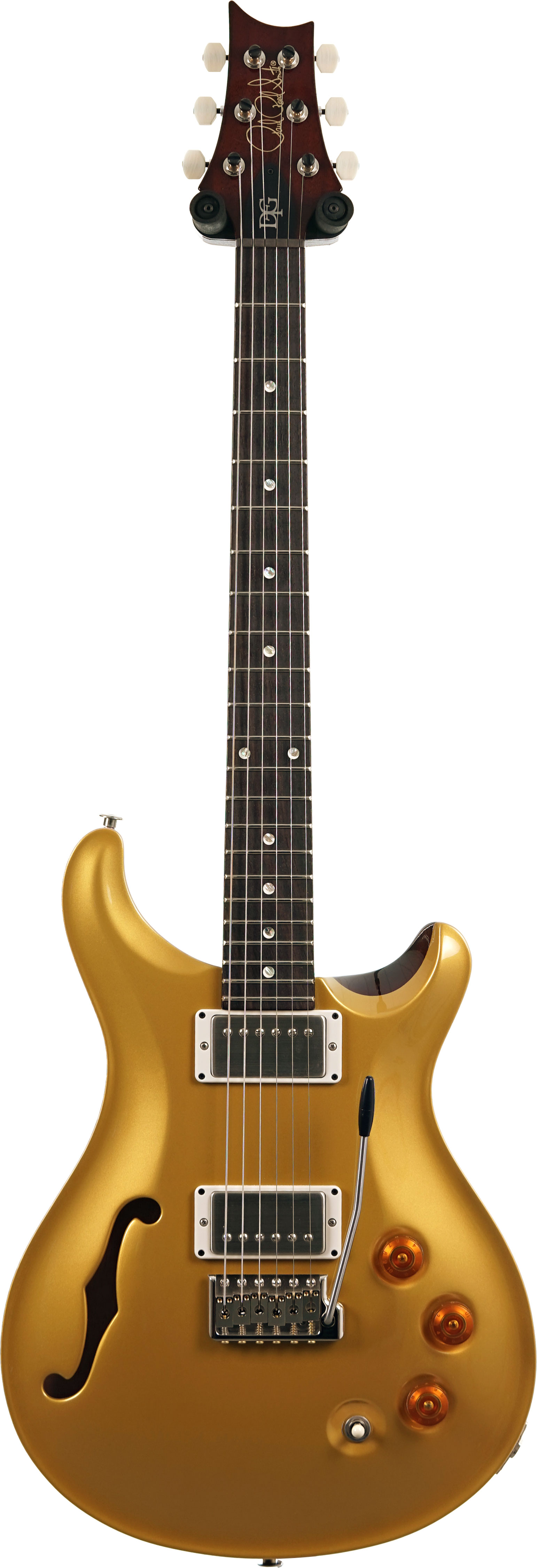 PRS DGT Semi Hollow Moons Gold Top #0420522