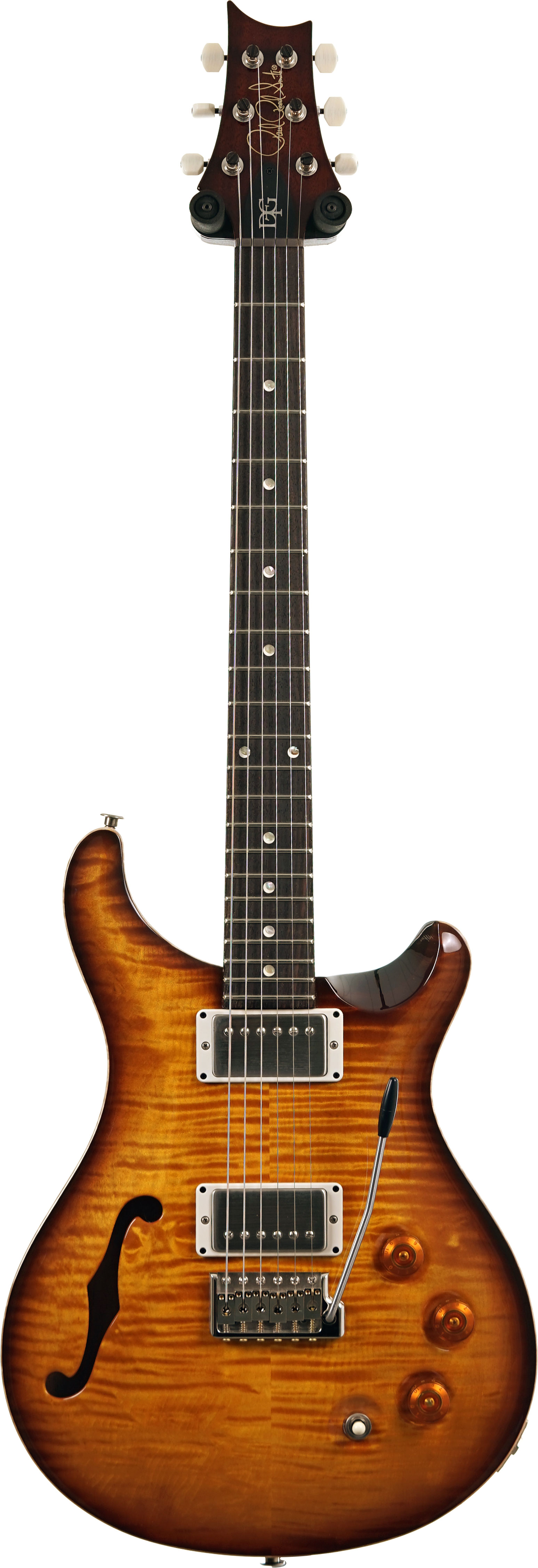 PRS DGT Semi Hollow Moons McCarty Tobacco Sunburst #0422019