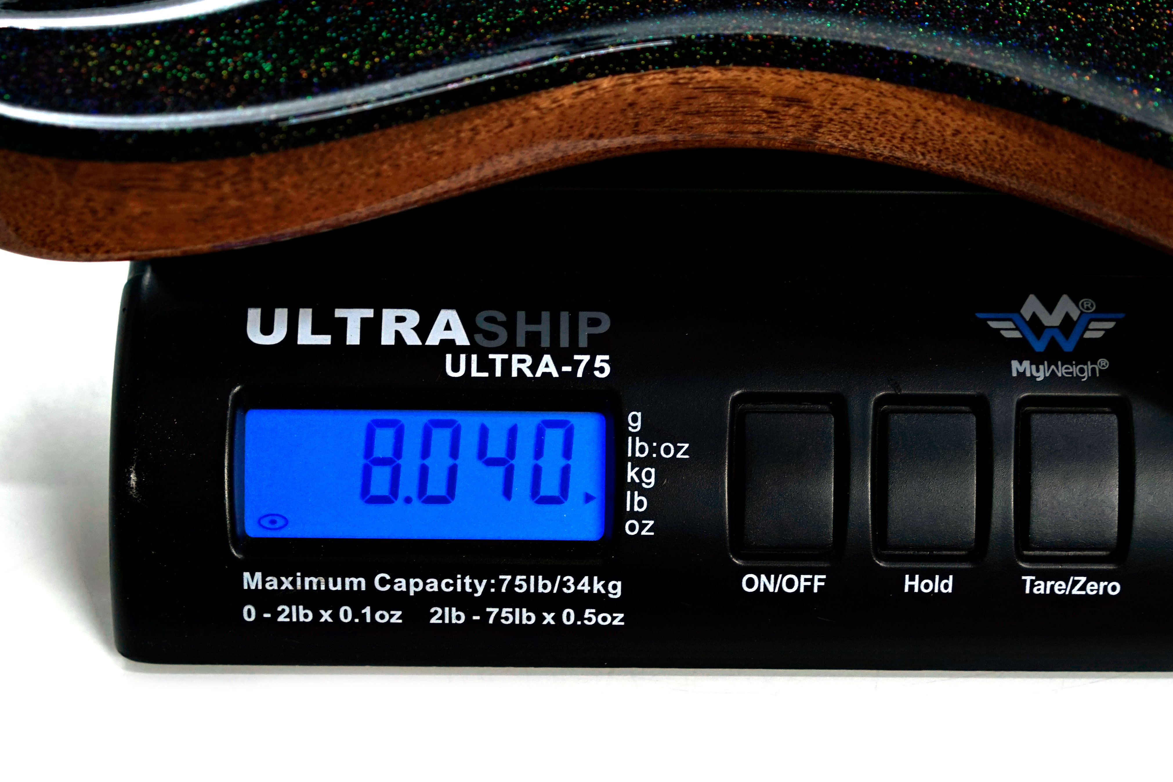 PRS Custom 24 Black Rainbow Holoflake Top & Binding (Natural Back) #0421928