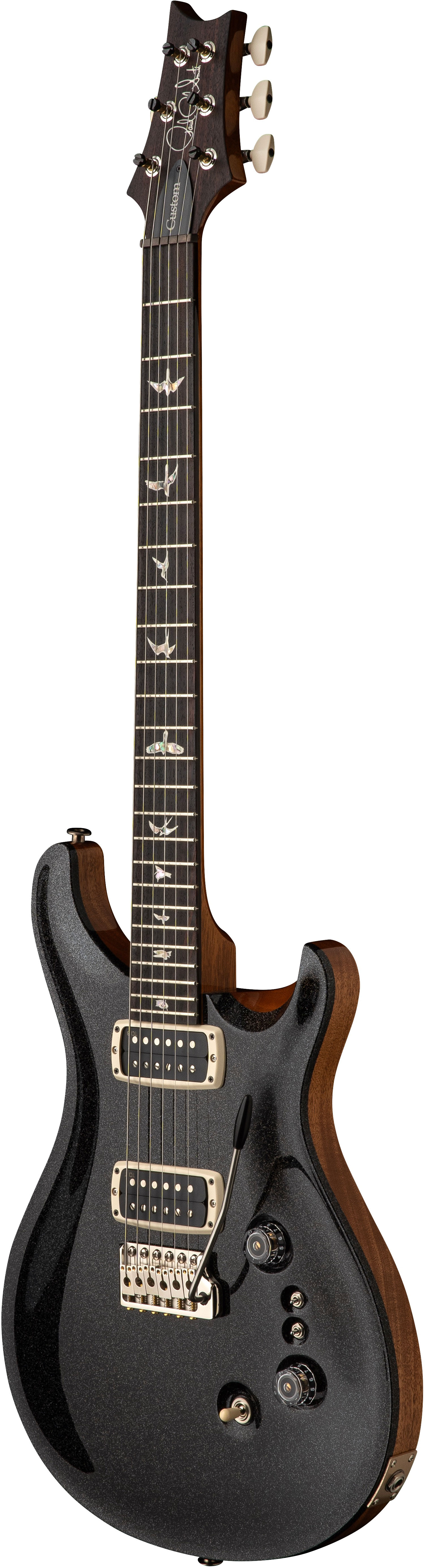 PRS Custom 24-08 Black Rainbow Holoflake Top & Binding (Natural Back)