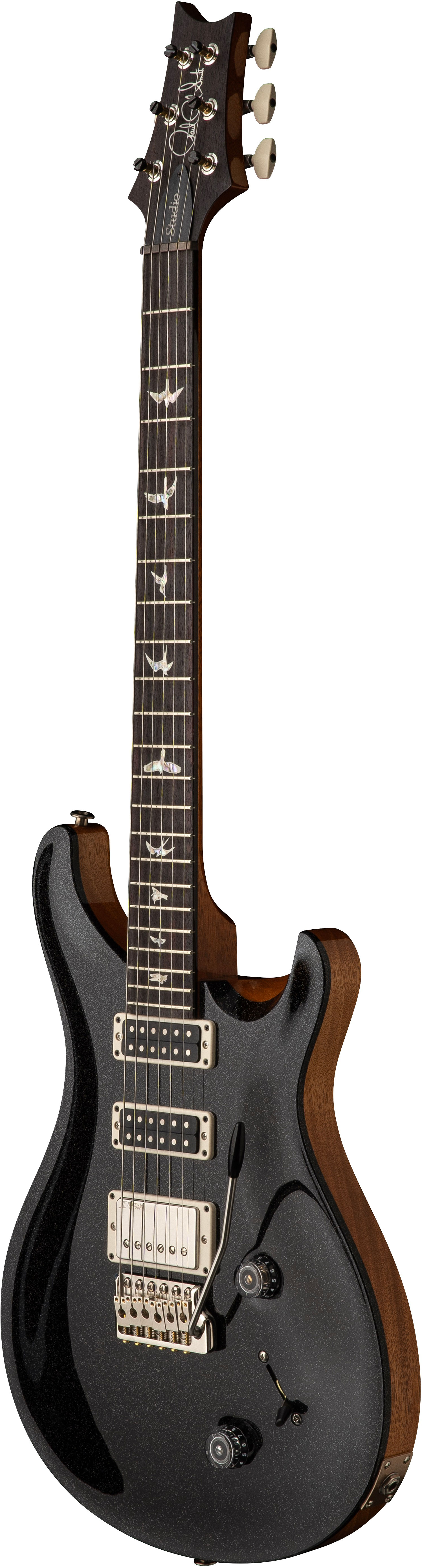 PRS Studio Black Rainbow Holoflake Top & Binding (Natural Back)