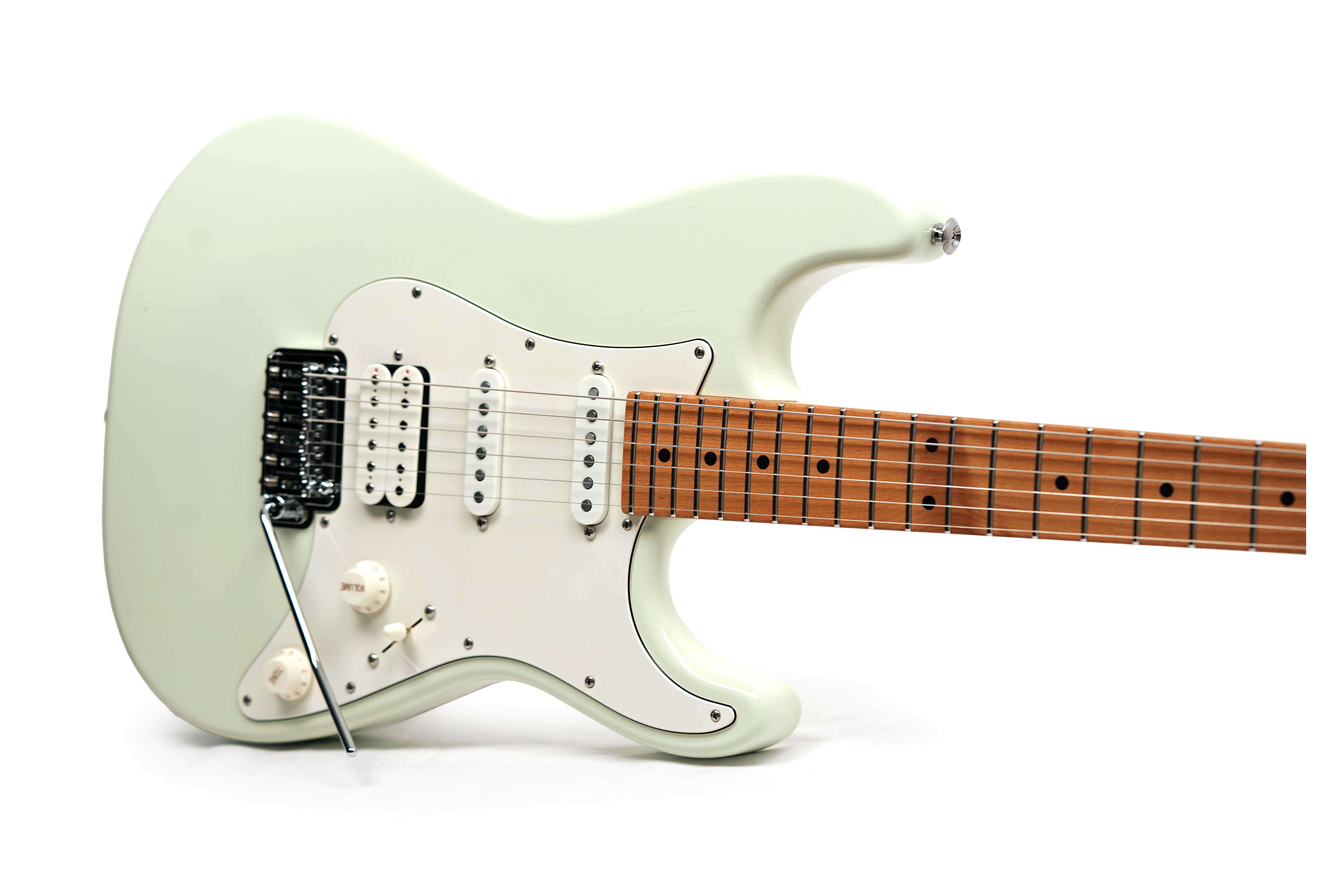 Suhr Classic S Antique Neoteric Limited Edition Olympic White Roasted Maple Fingerboard HSS #94009