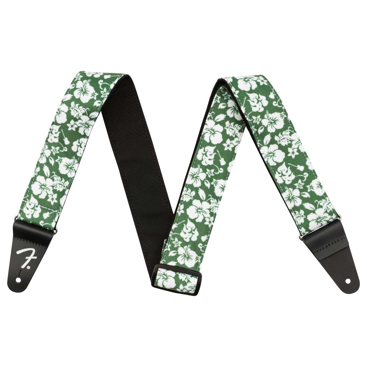 Fender Hawaiian Strap Green Floral 2 Inch