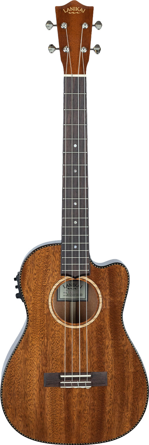 Lanikai All Solid Mahogany MAS-CEB Electric Bartione Ukulele