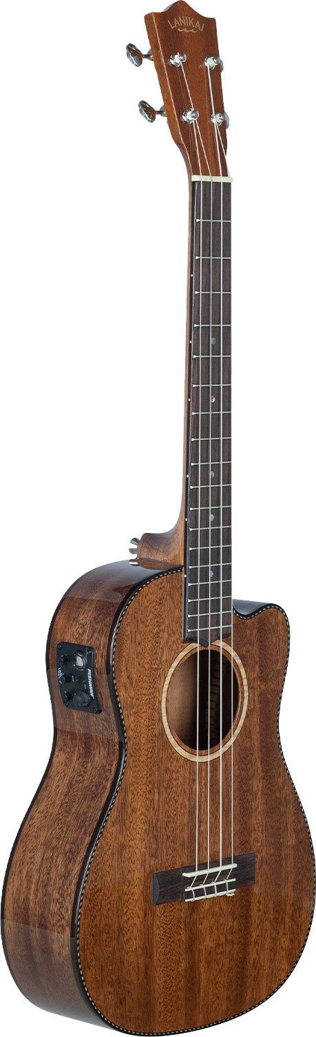 Lanikai All Solid Mahogany MAS-CEB Electric Bartione Ukulele