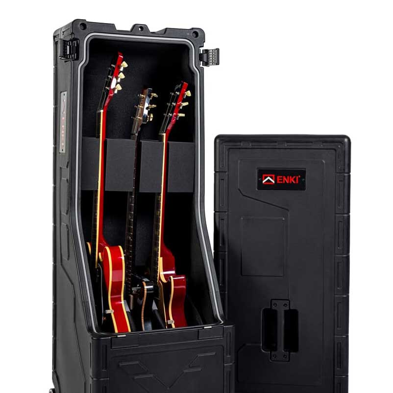ENKI X-3 3 Electric/ 2 Acoustic Guitar Case Black