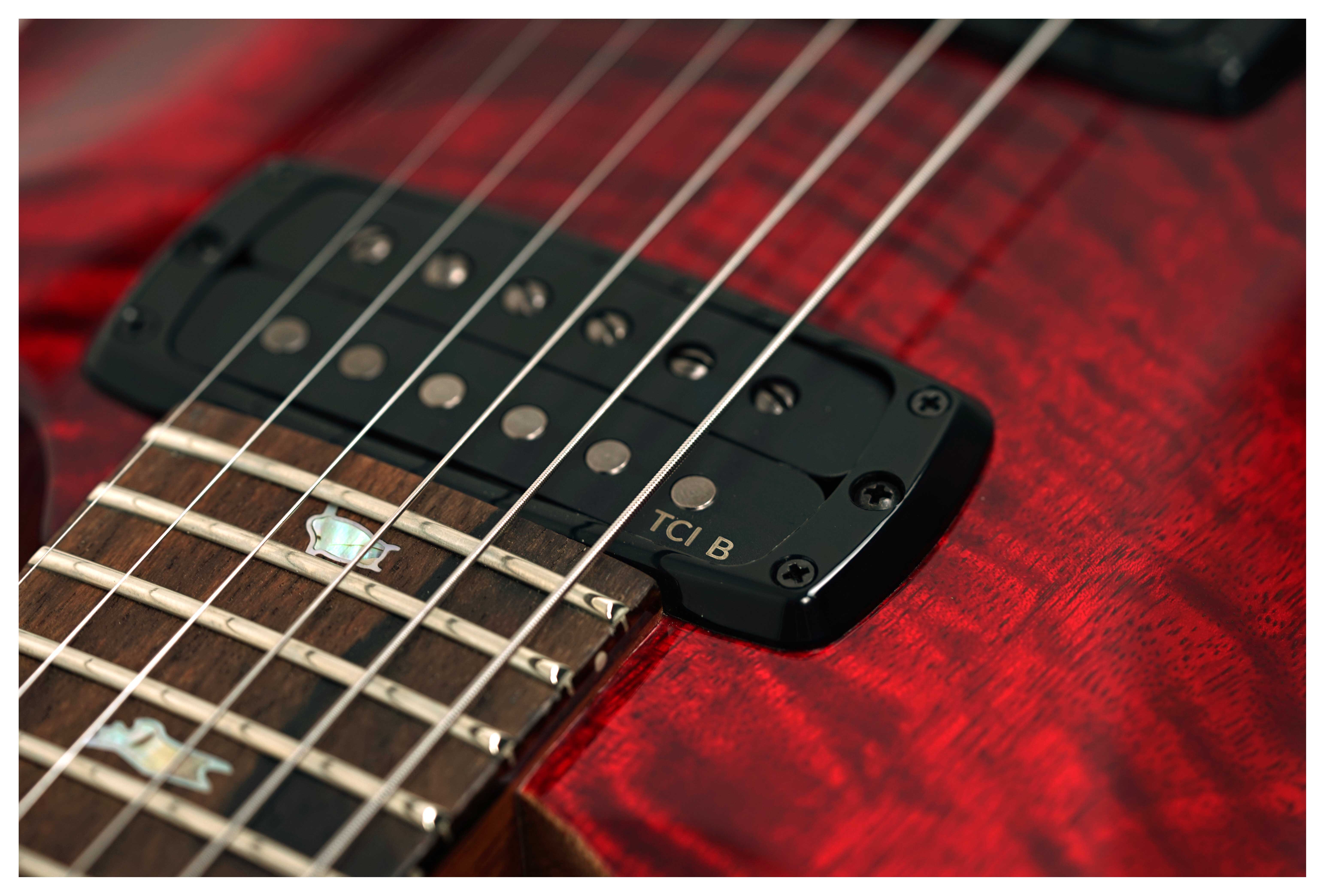 PRS Limited Edition Custom 24-08 Mango Top Fire Red/Gray Black Fade #0422689