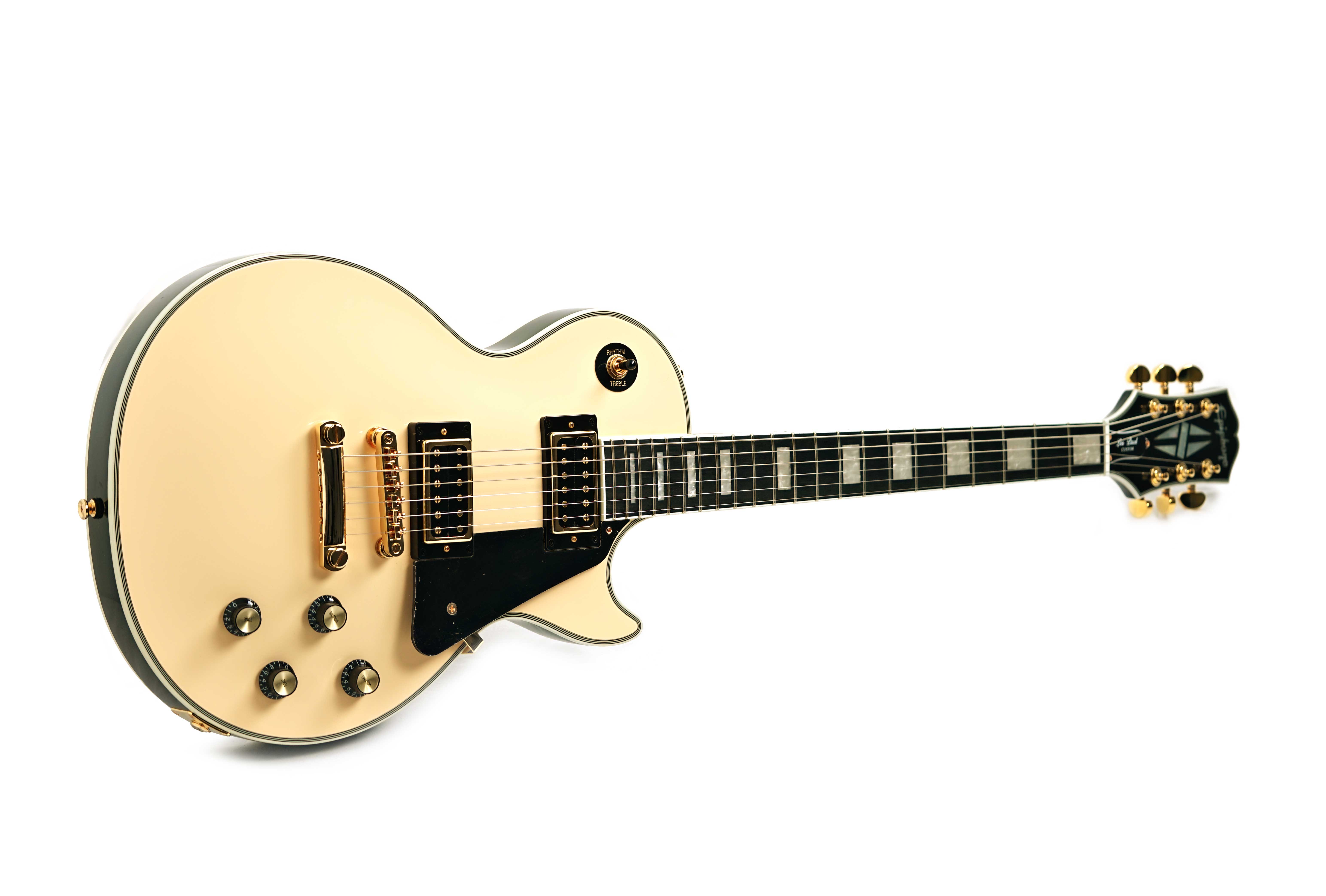 Epiphone Les Paul Custom White Black Back