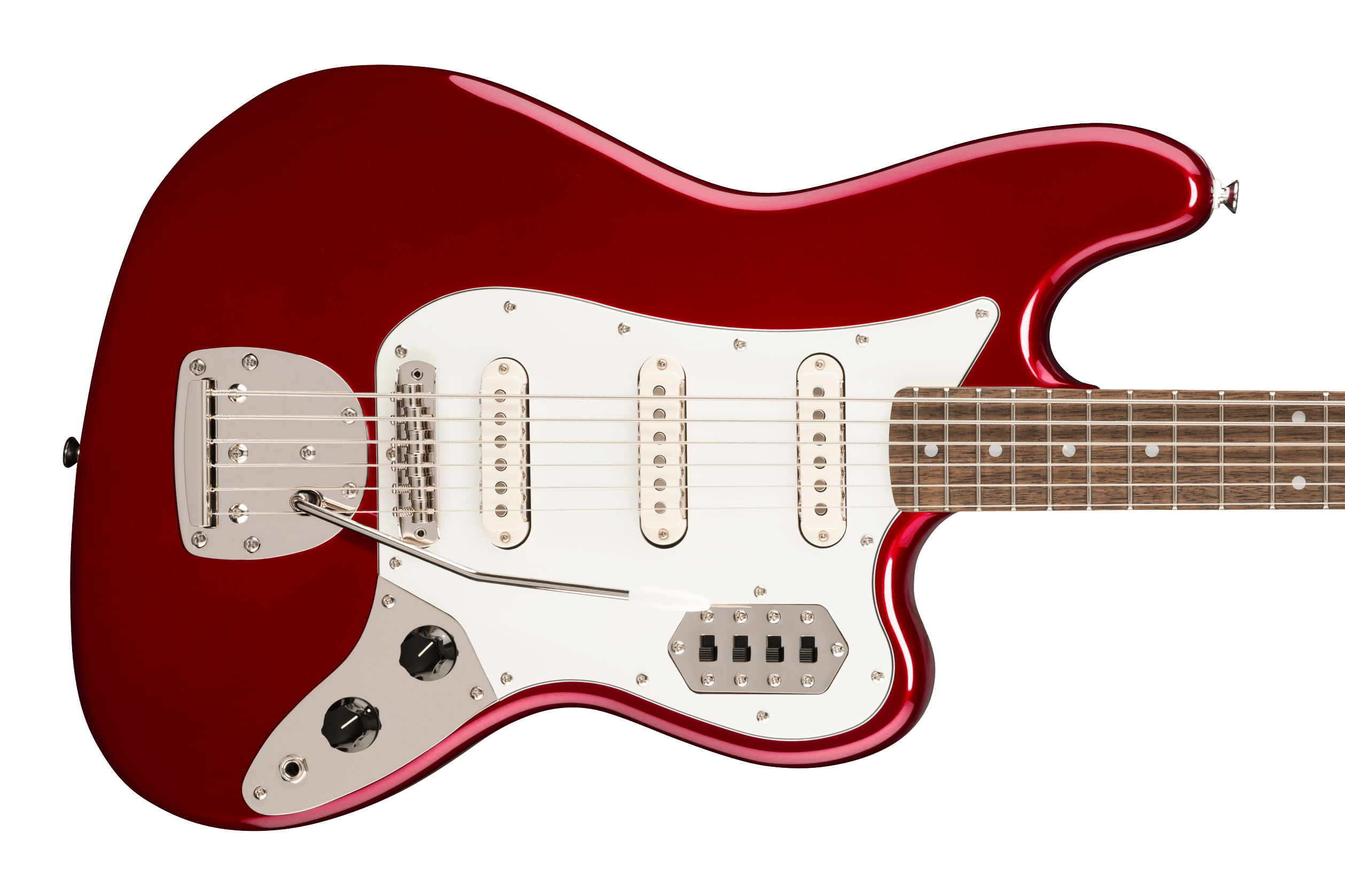 Squier FSR Classic Vibe Bass VI Laurel Fingerboard Parchment Pickguard Matching Headstock Candy Apple Red
