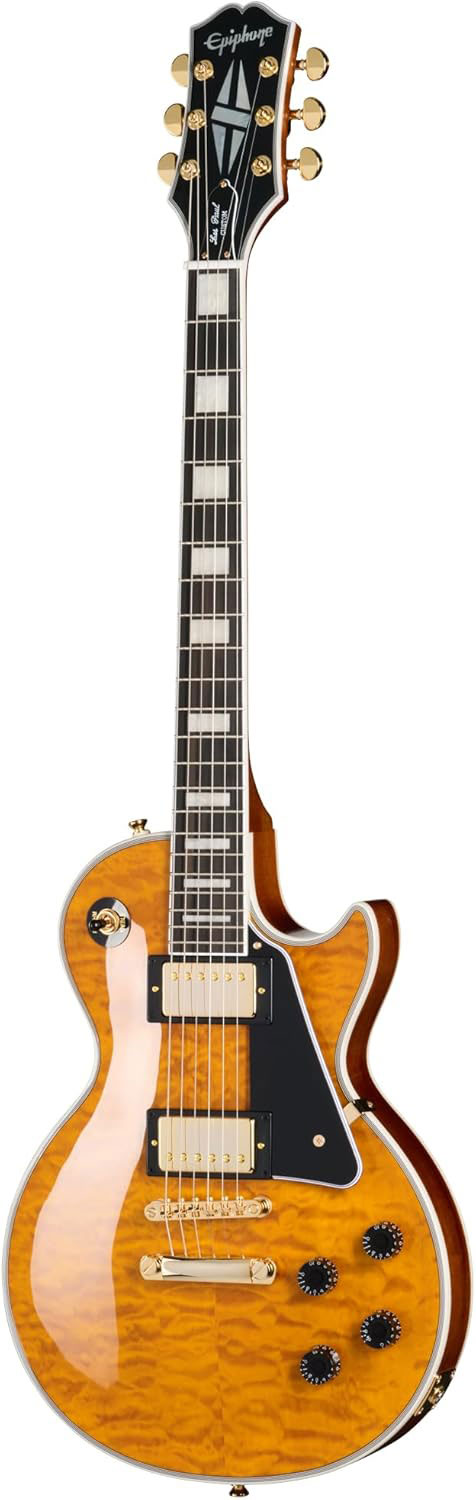 Epiphone Les Paul Custom Quilt Trans Amber