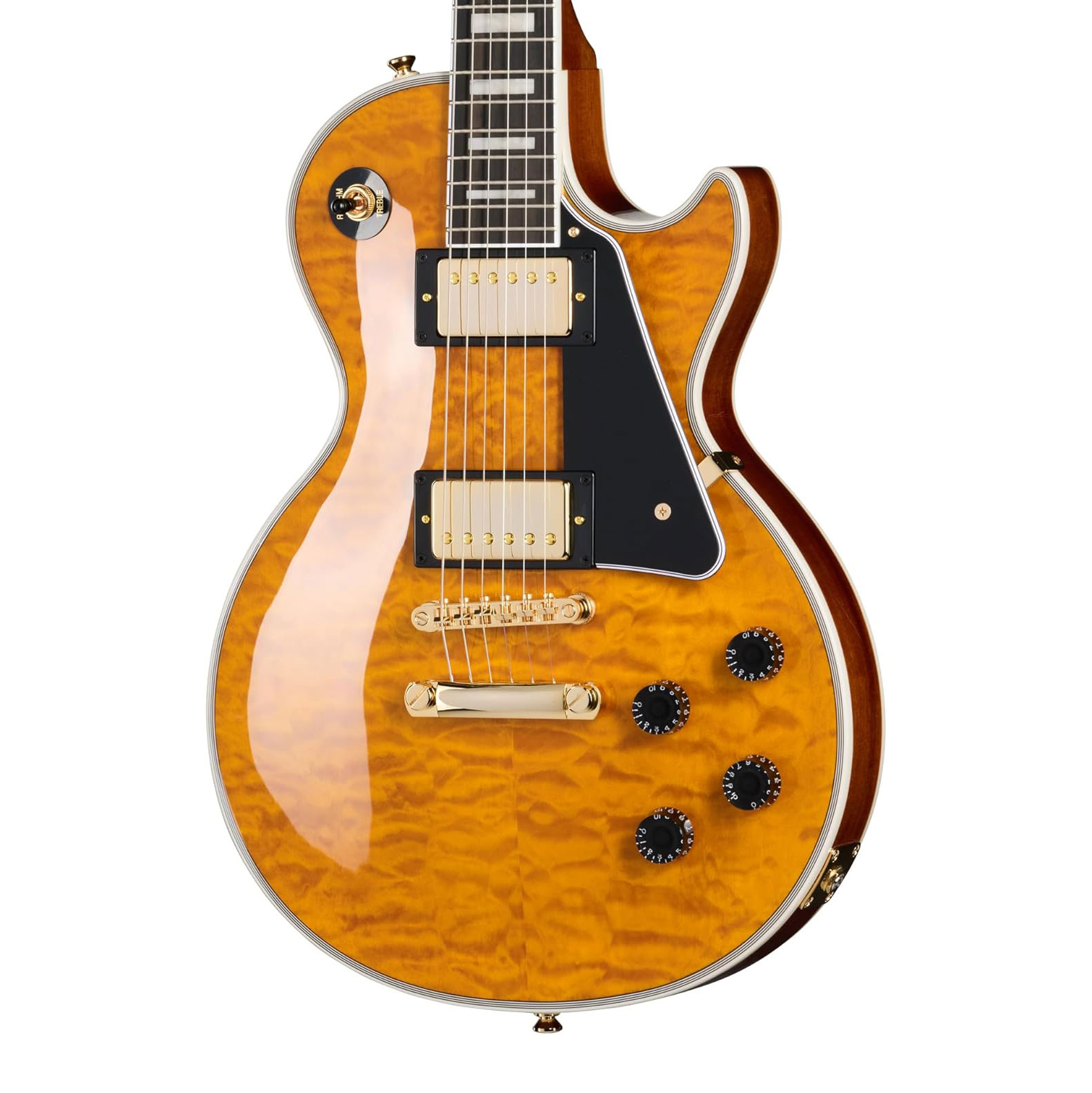 Epiphone Les Paul Custom Quilt Trans Amber