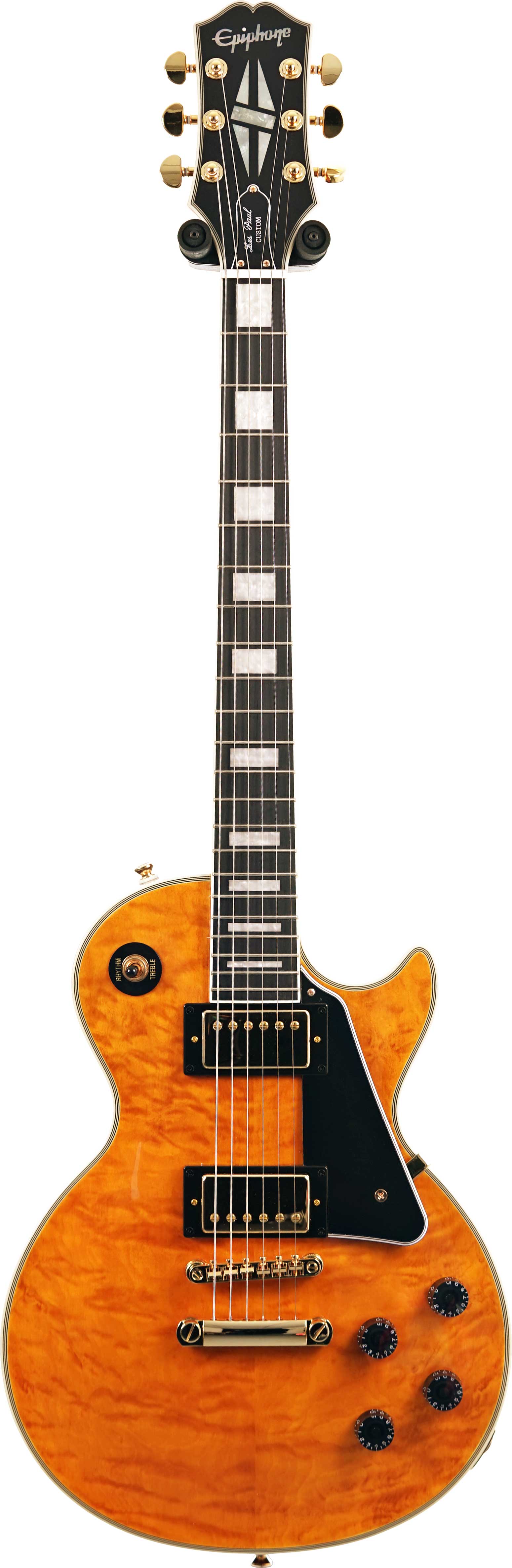 Epiphone Les Paul Custom Quilt Trans Amber